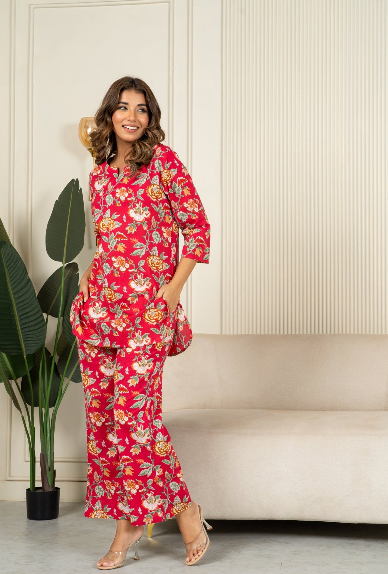 Rosewood Royal Pink Cotton Loungewear set