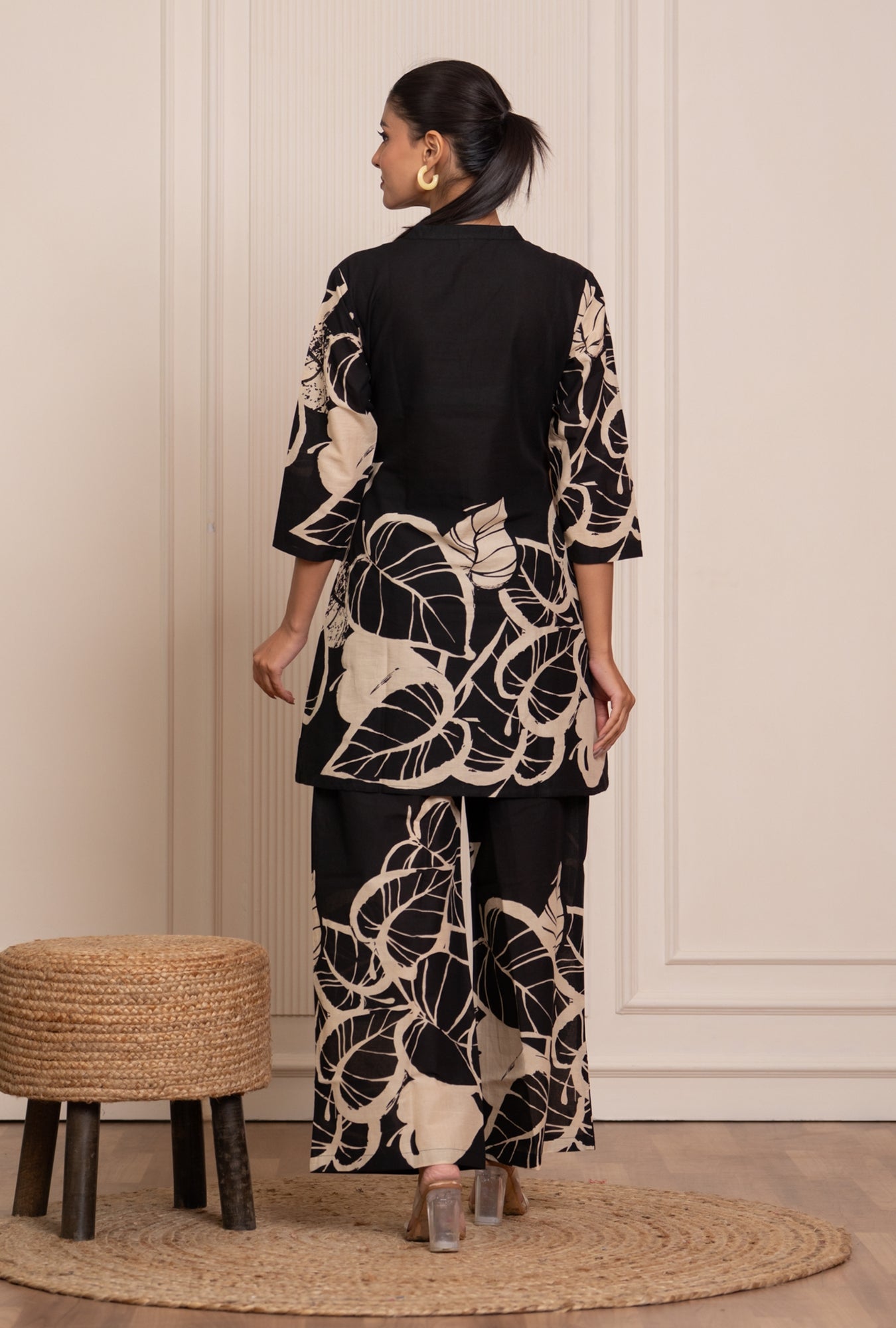 Mild Match Black Printed Cotton Co-ords Set