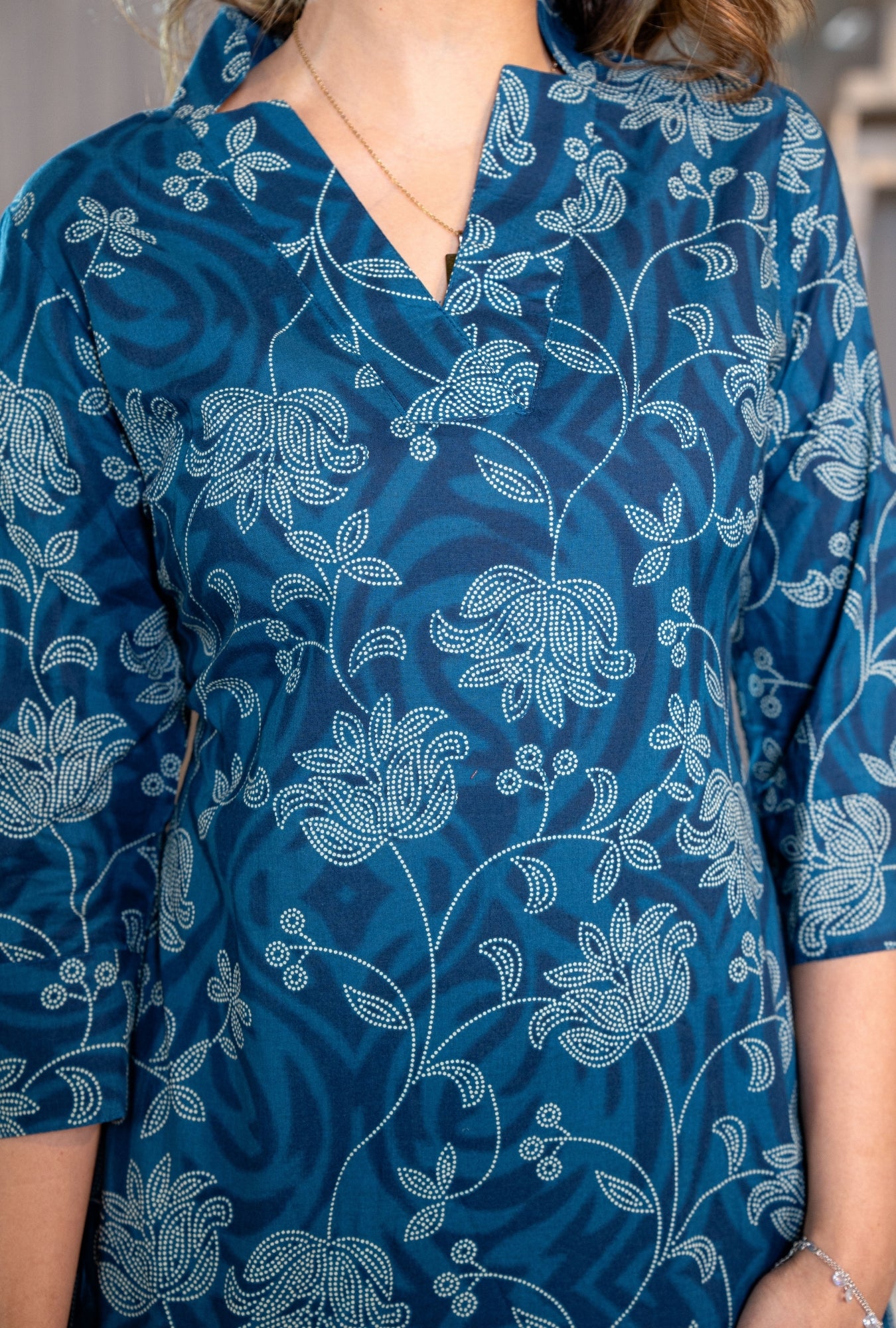 Desert Bloom Blue Printed Cotton Co-ords Set