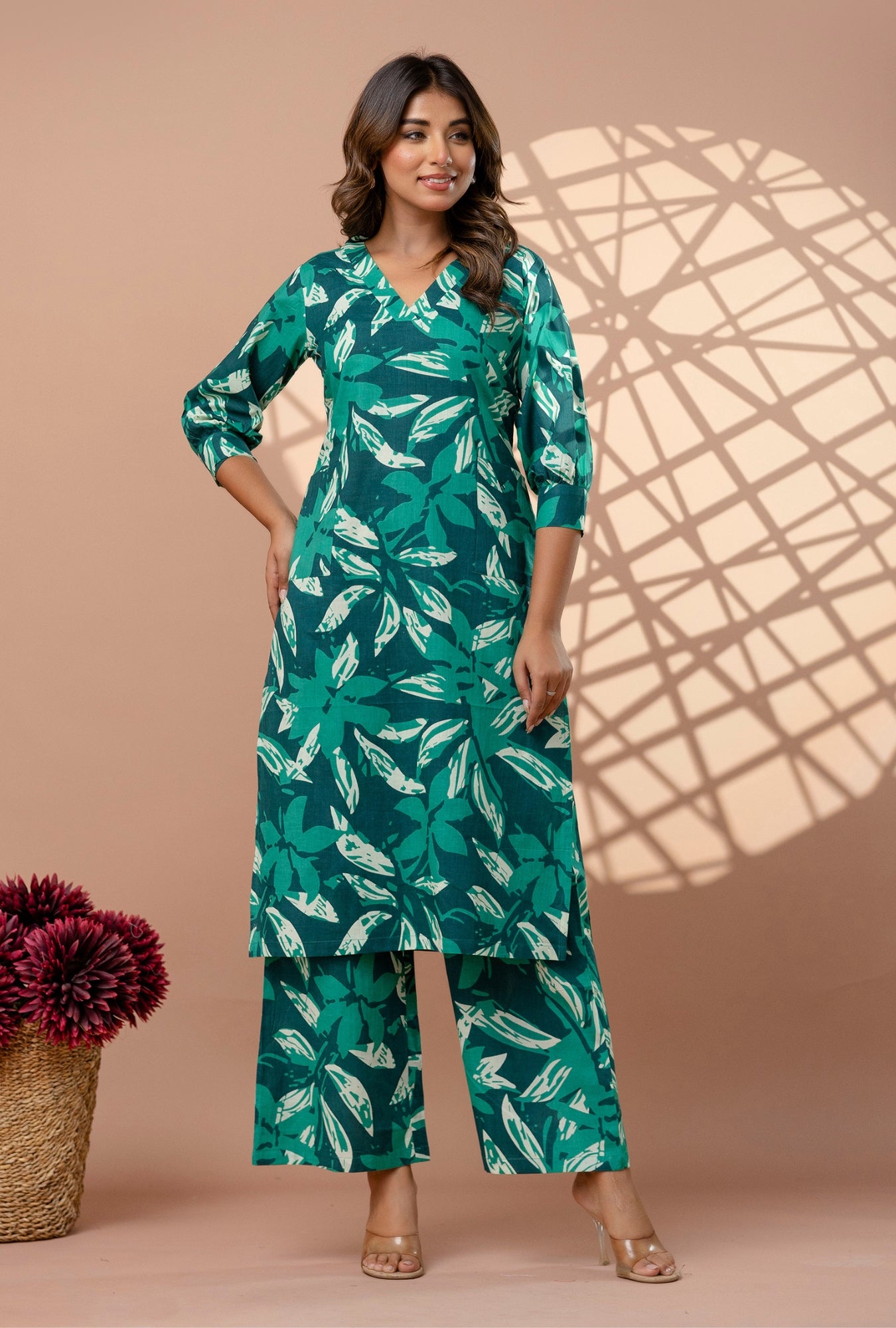 Tropical Green Cotton Co-ords Set