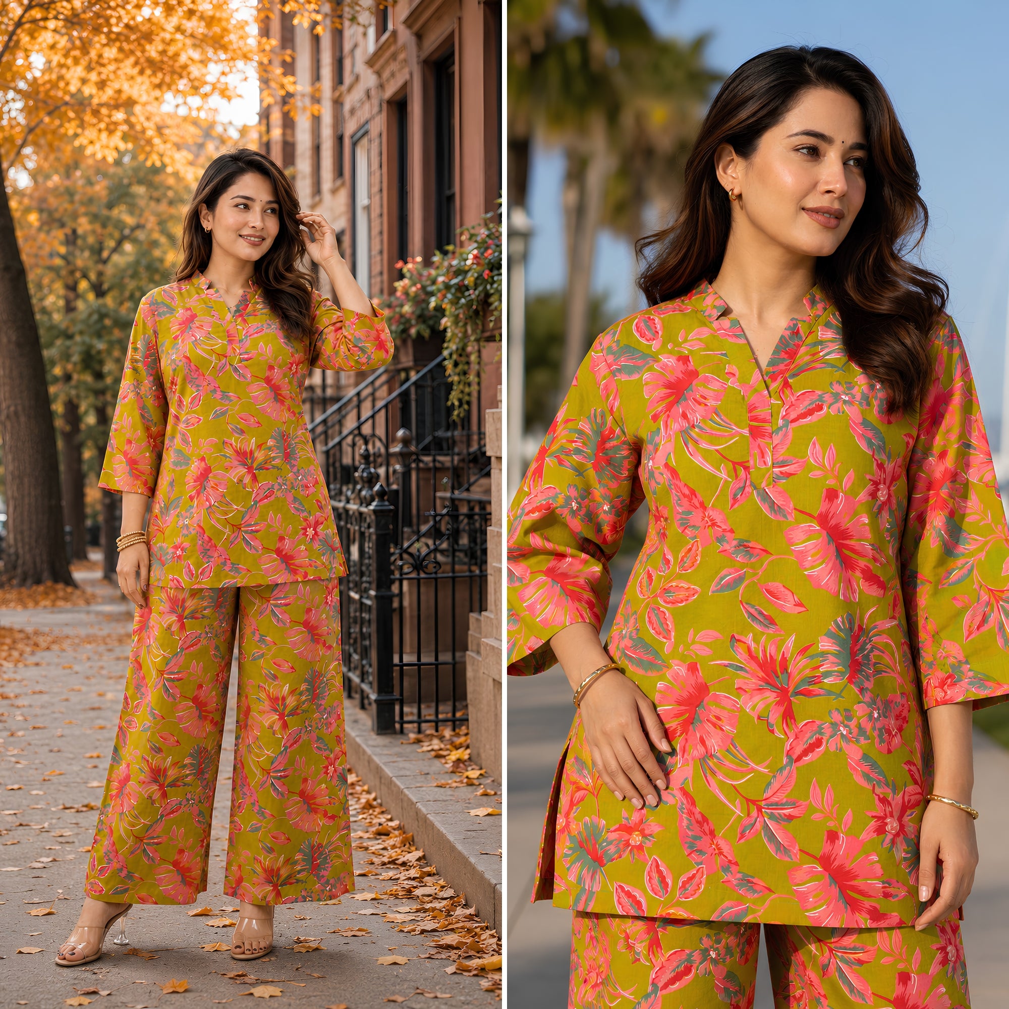 Meadow Breeze Lime Green Cotton Co-ords Set