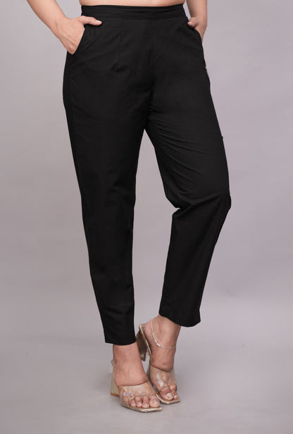 Women’s Black Cotton Pant – Soft, Relaxed & Everyday Wear