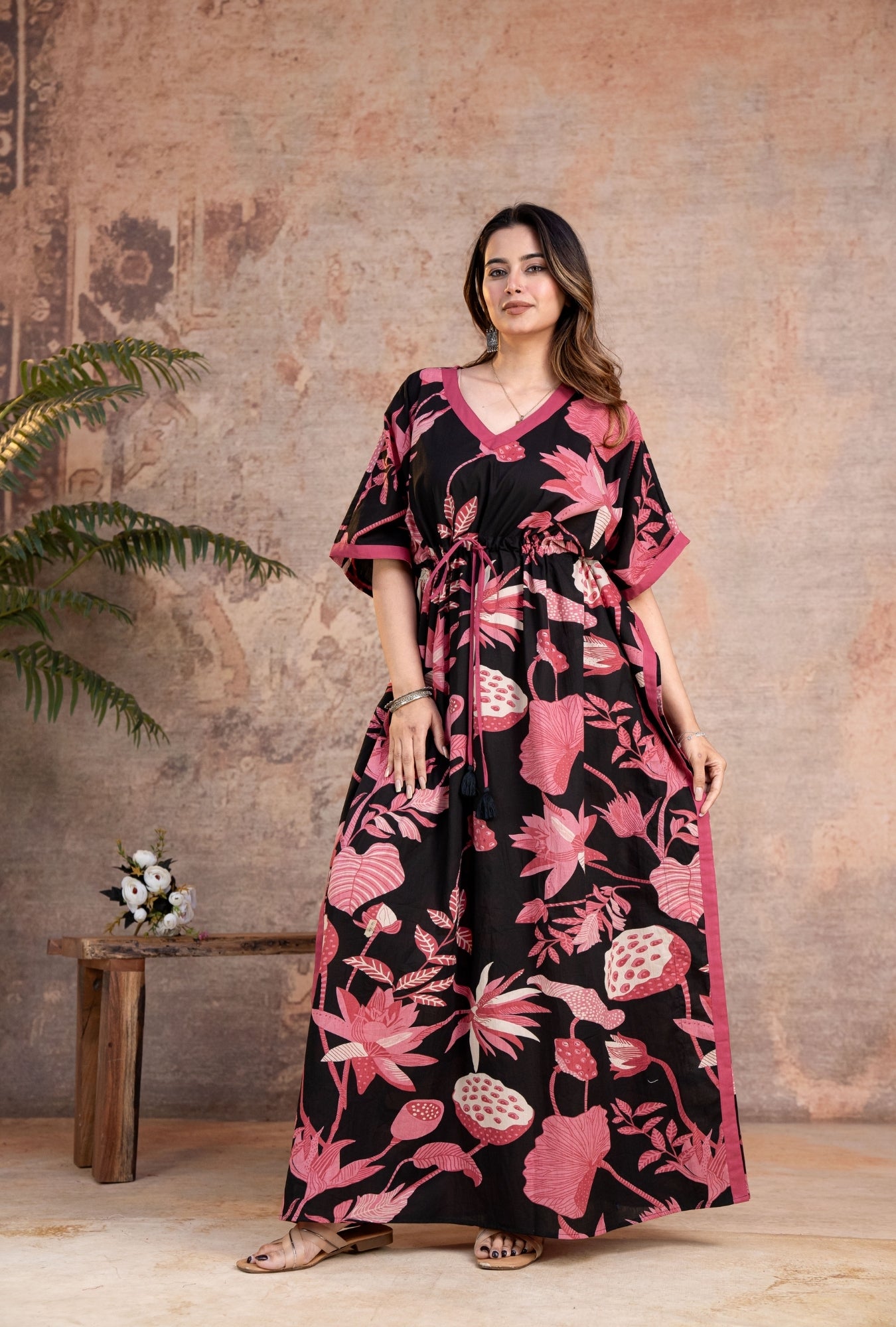 Black Spark Black Loungewear Cotton Kaftan