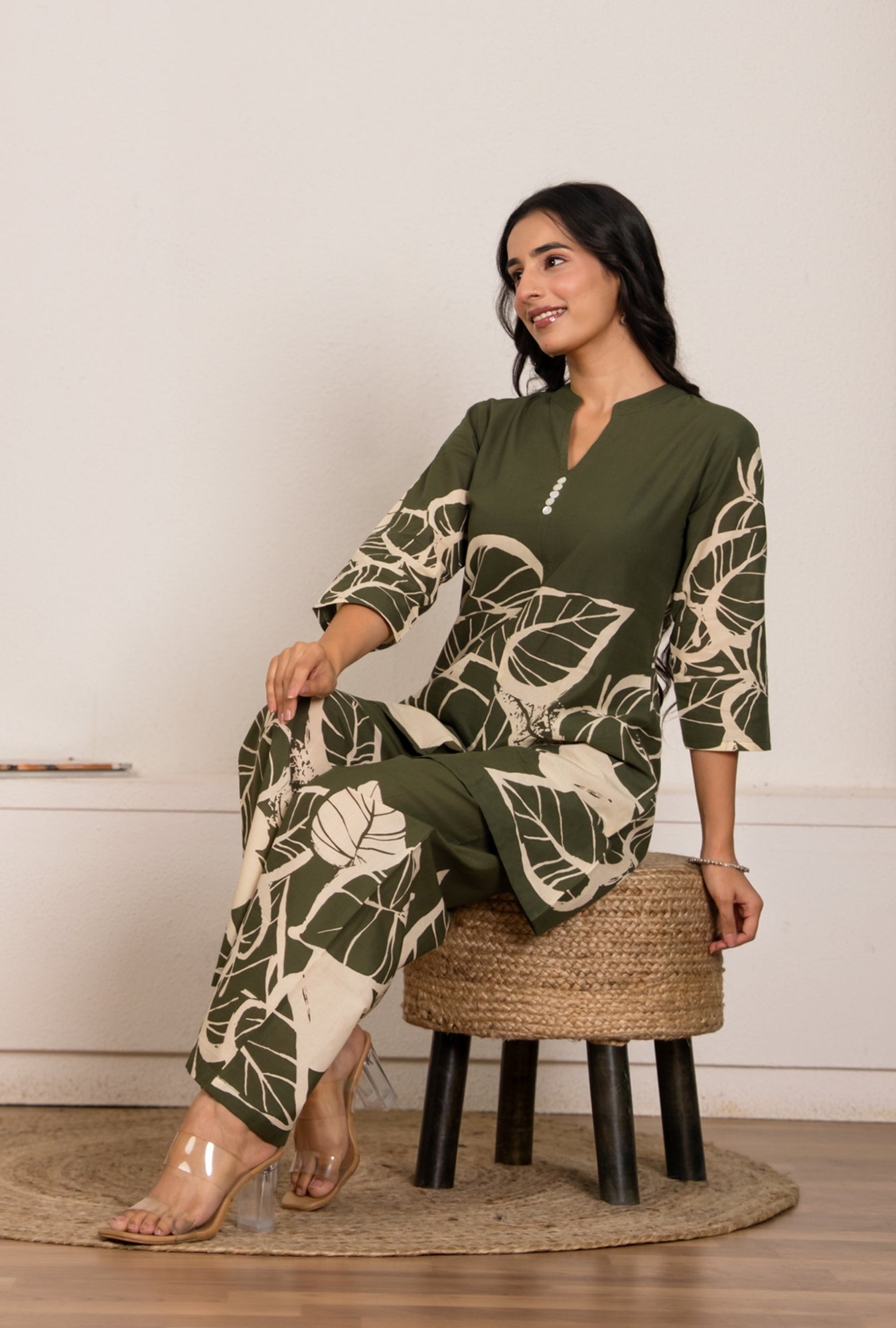 Royal Rhythm Mehndi Printed Cotton Co-ords Set