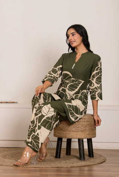 Royal Rhythm Mehndi Printed Cotton Co-ords Set