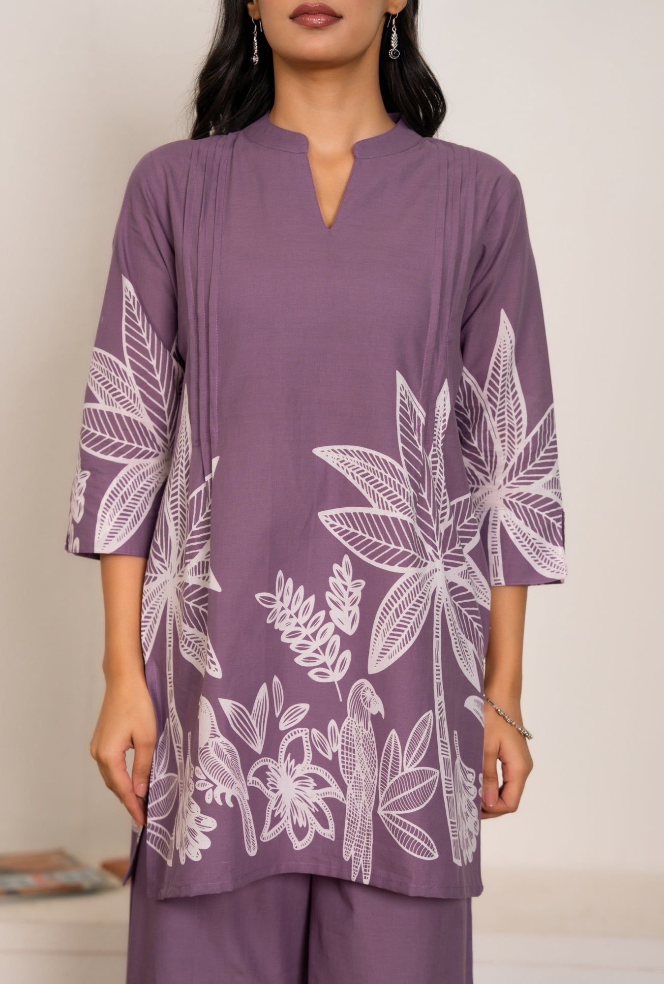 Pastel Splash Purple Printed Cotton Co-ords Set