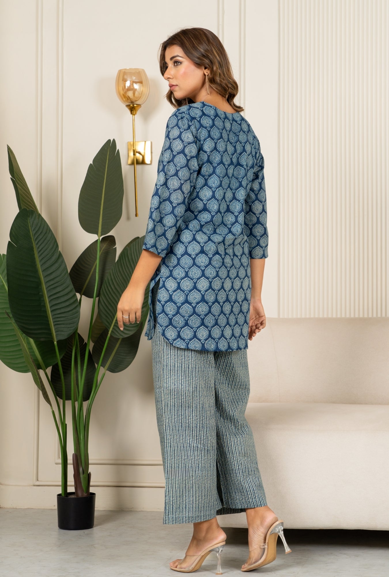 Indigo Ajrakh Buta Blue Cotton Loungewear set