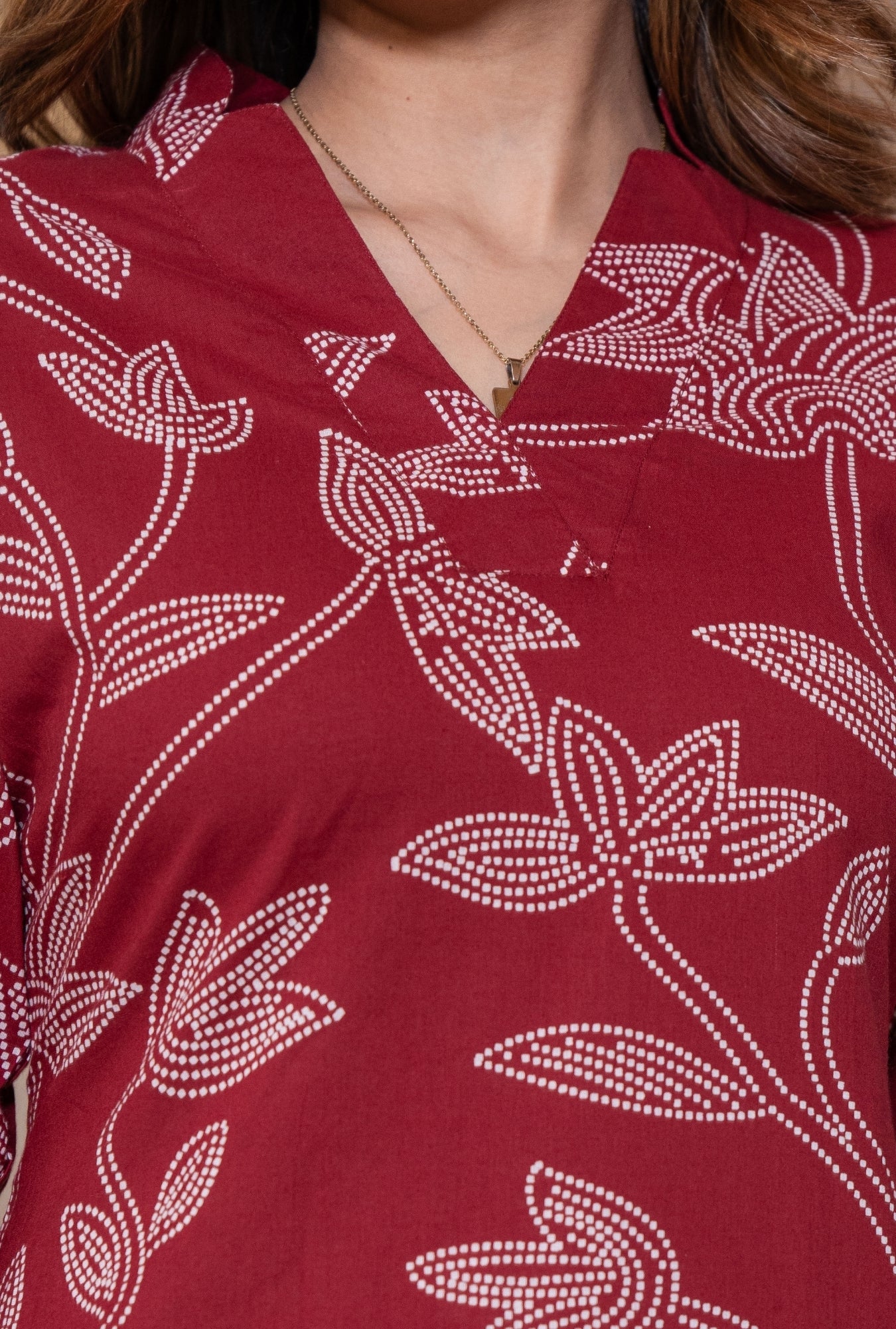 Heritage Dot Maroon Printed Cotton Co-ords Set