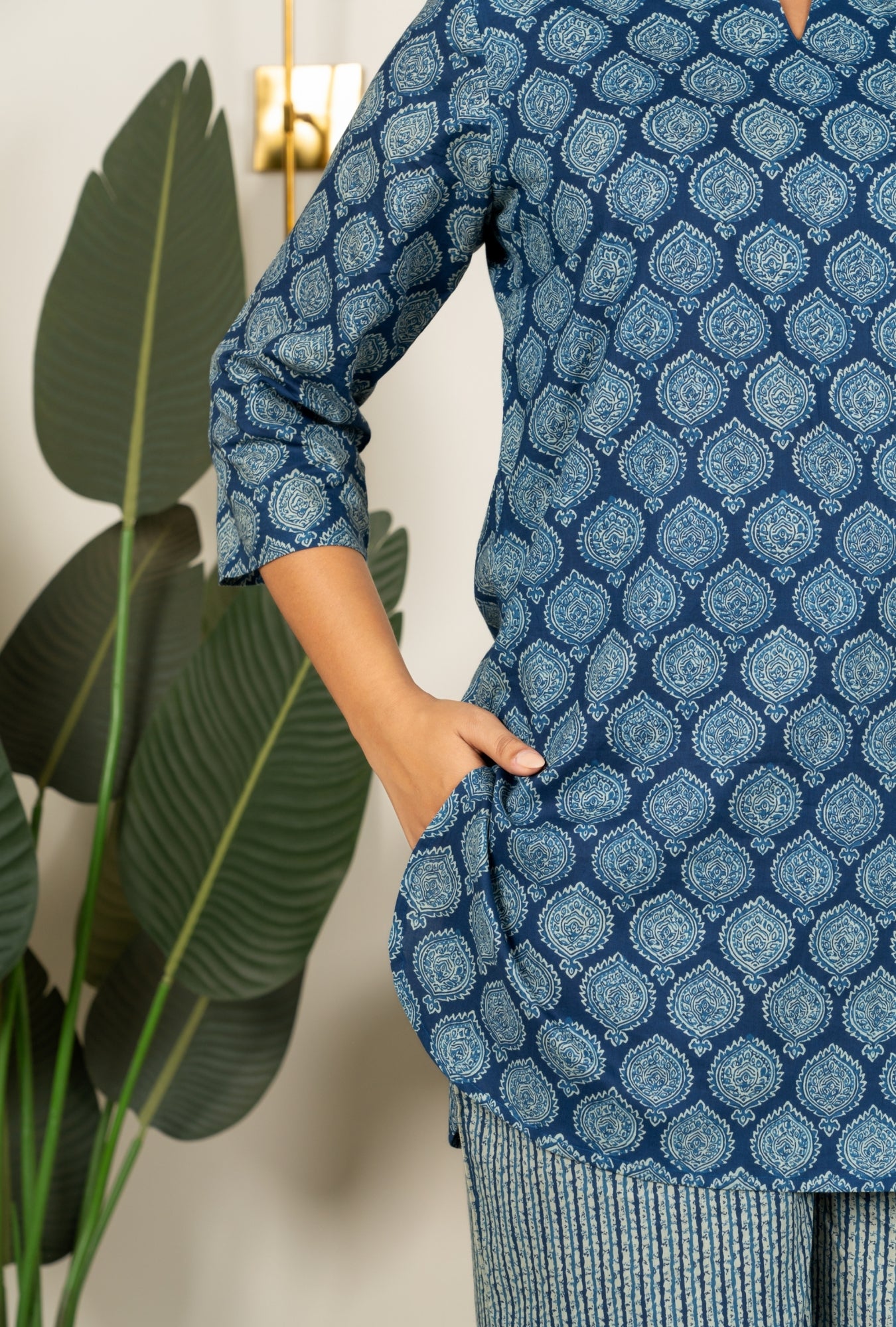 Indigo Ajrakh Buta Blue Cotton Loungewear set