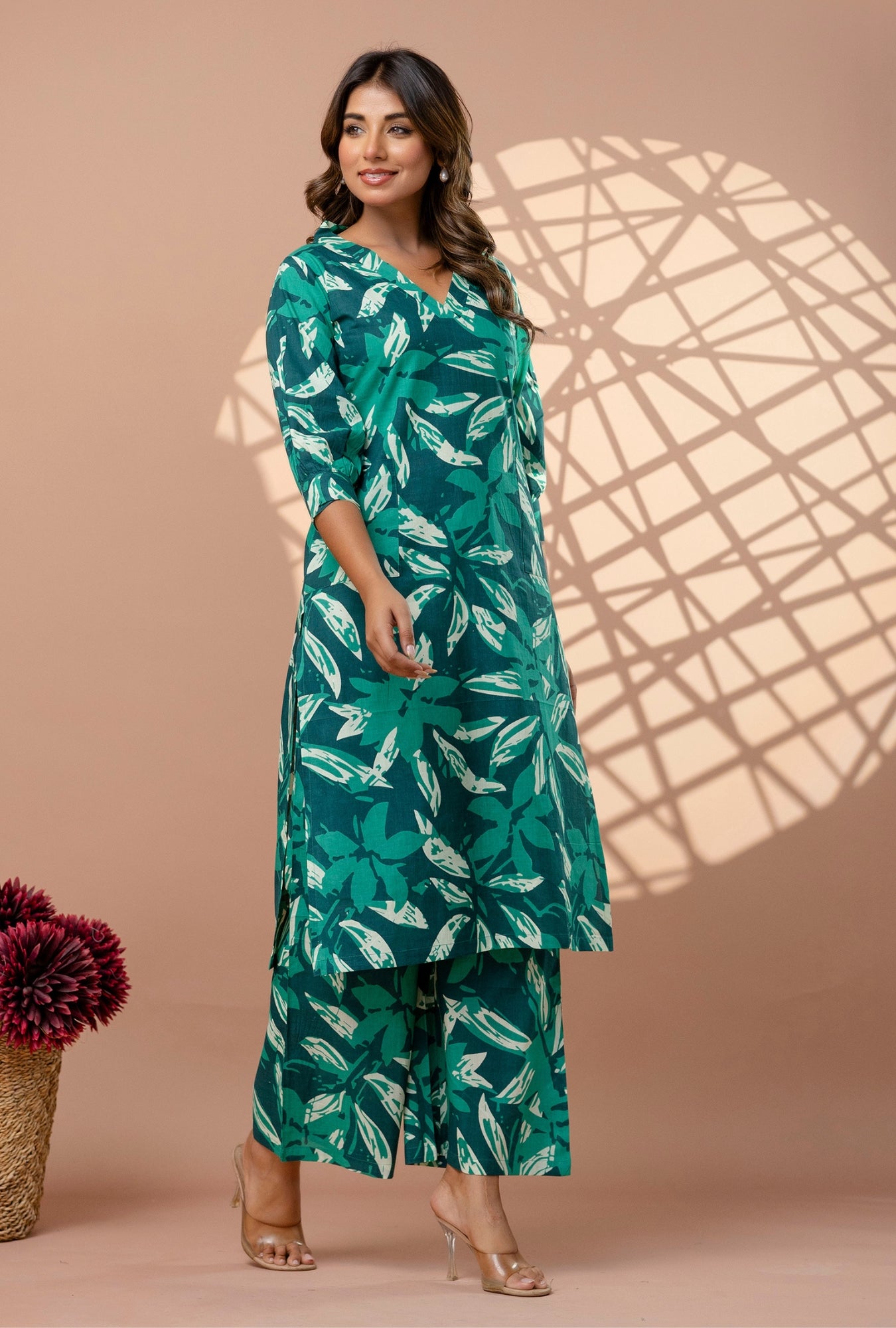 Tropical Green Cotton Co-ords Set