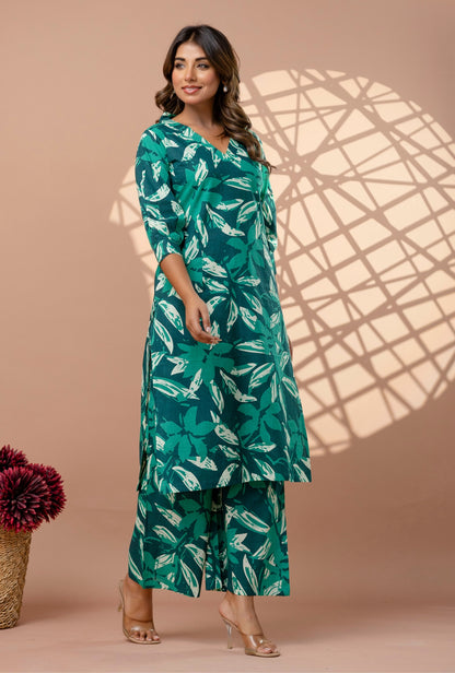 Tropical Green Cotton Co-ords Set