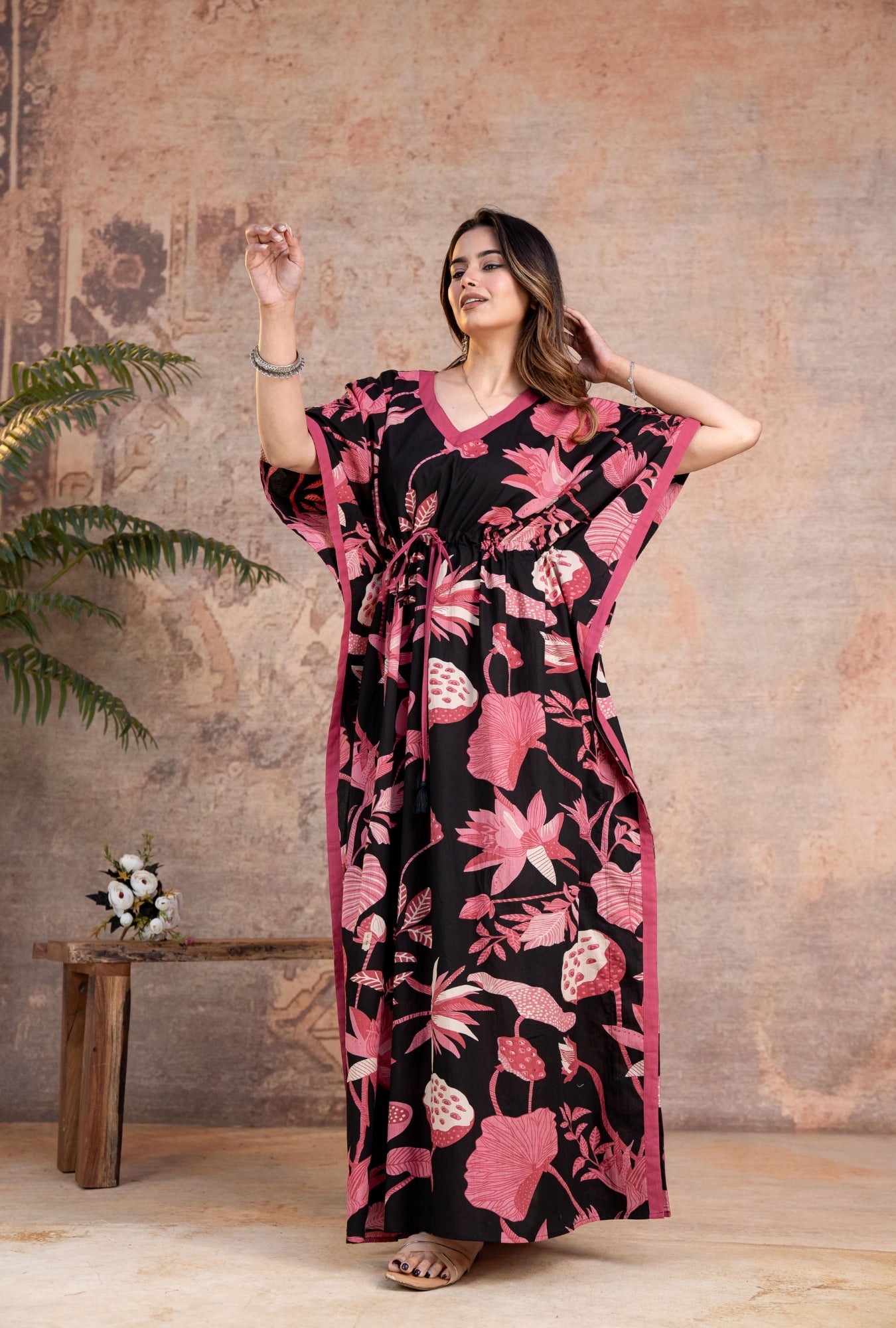 Black Spark Black Loungewear Cotton Kaftan