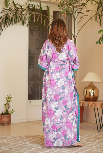 Purple Mirage Loungewear Cotton Kaftan
