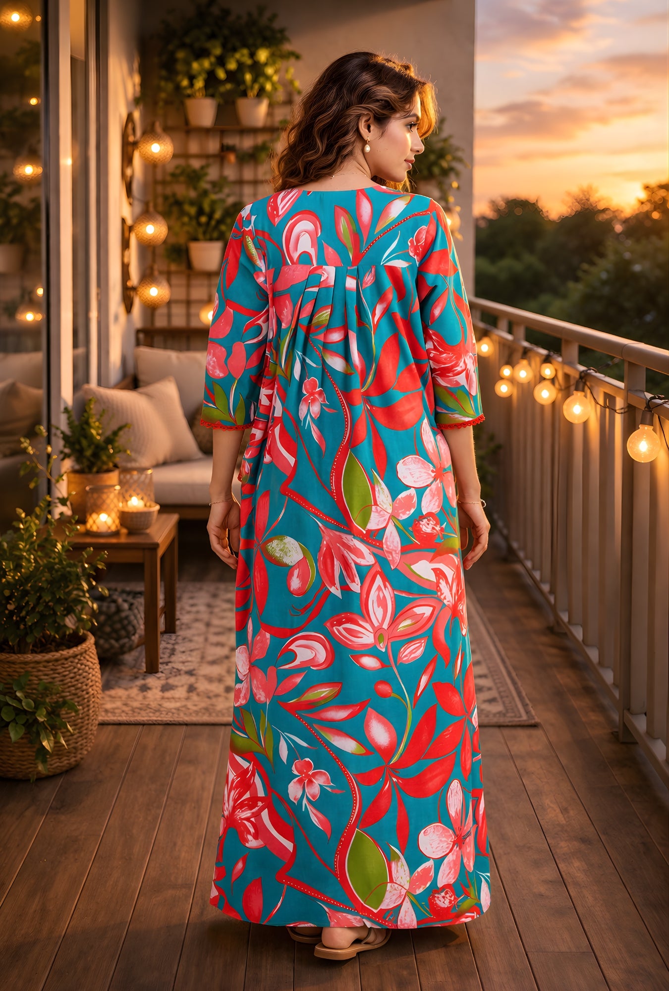 Tropical Breeze Floral Cotton Night Gown