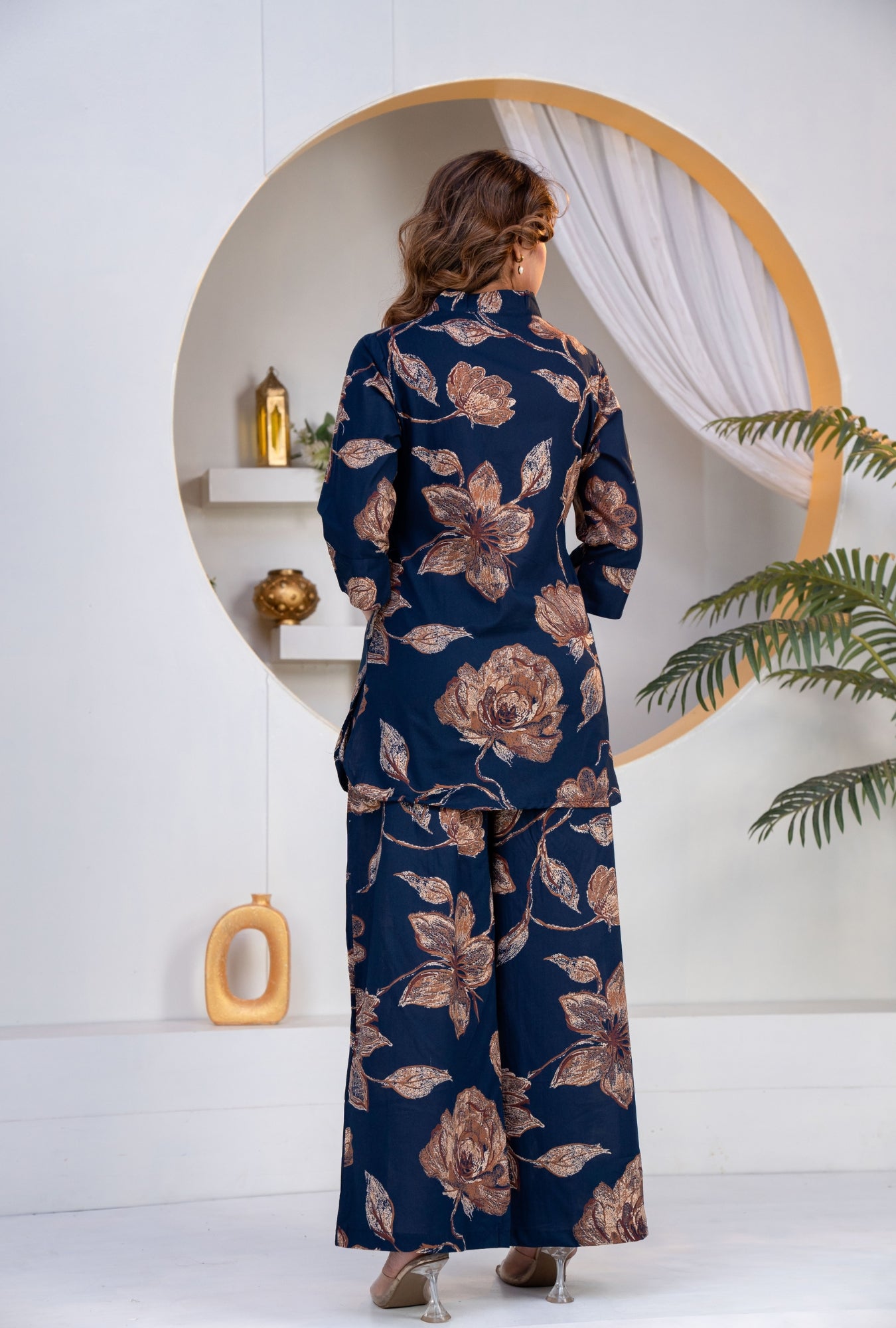 Botanic Muse Navy Printed Cotton Co-ords Set
