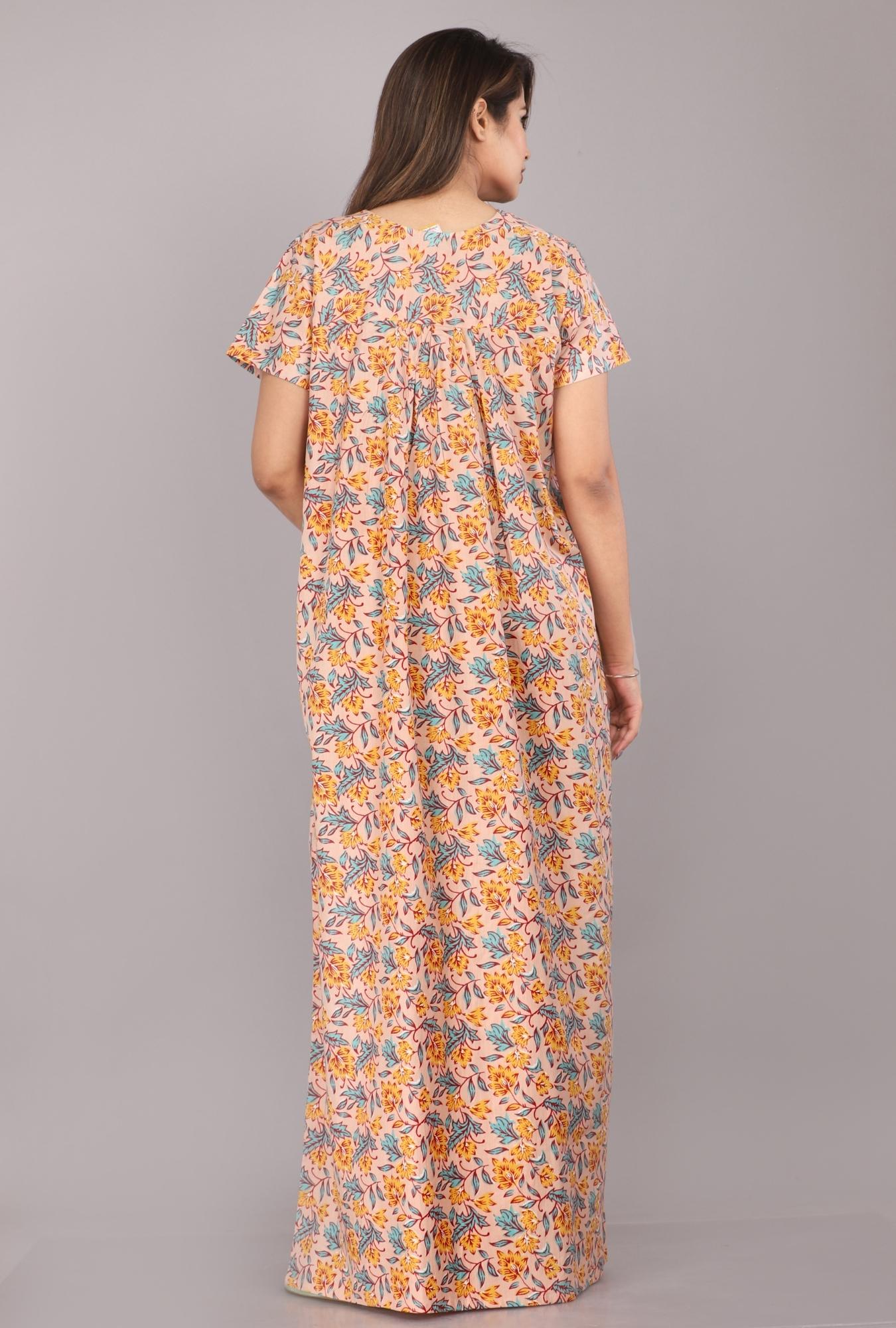 Iris Misty Rose Cotton Printed Nightwear Gowns