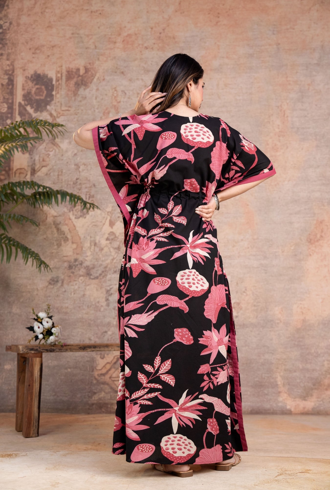 Black Spark Black Loungewear Cotton Kaftan