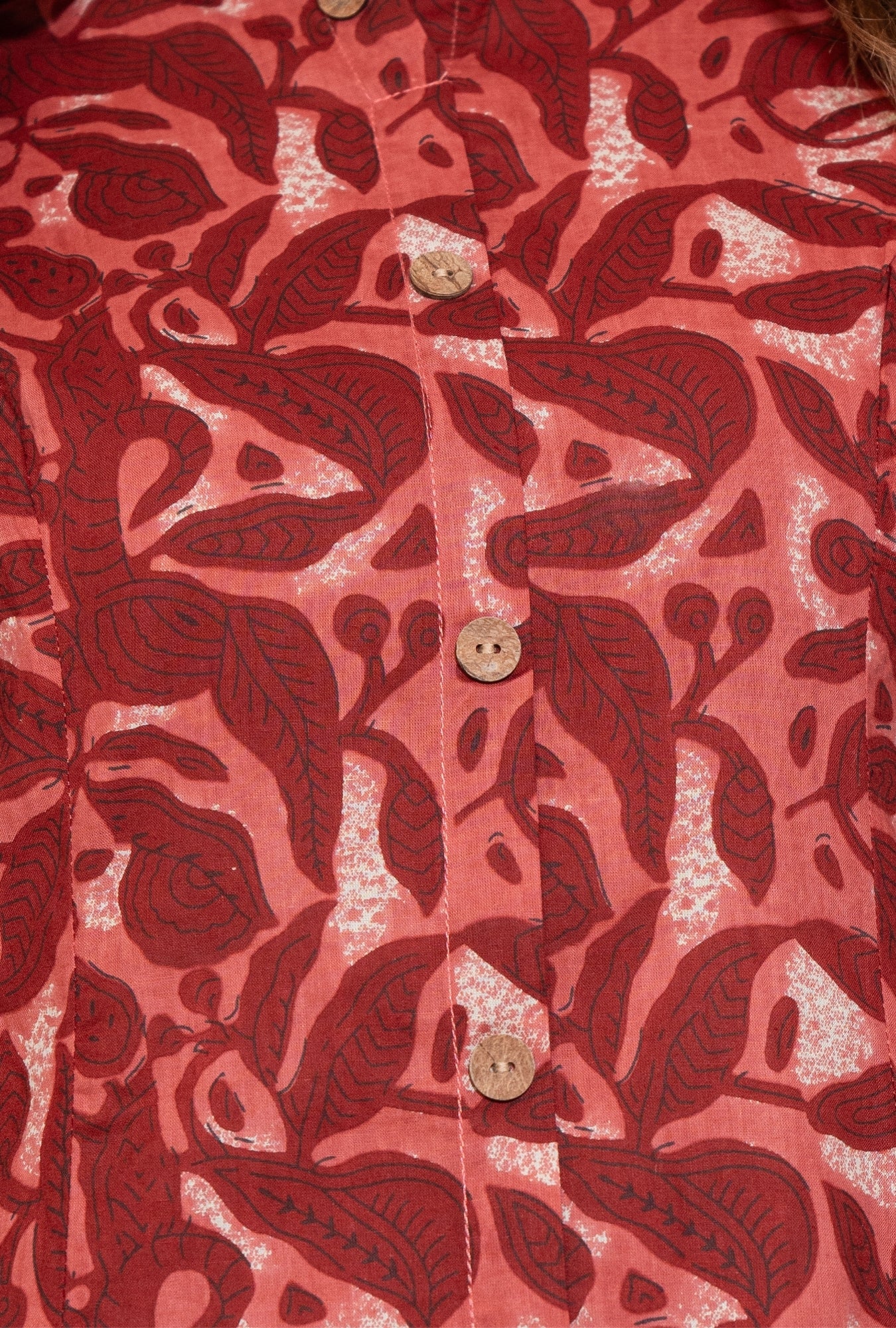 Rustic Petals Red Printed Cotton Co-ords Set