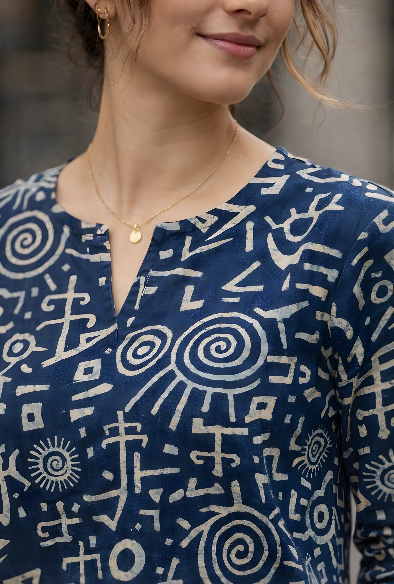 Indigo Tribal Blue Cotton Co-ord Set