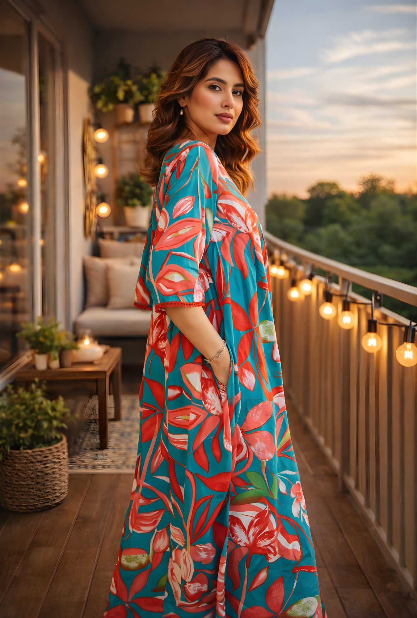 Tropical Breeze Floral Cotton Night Gown