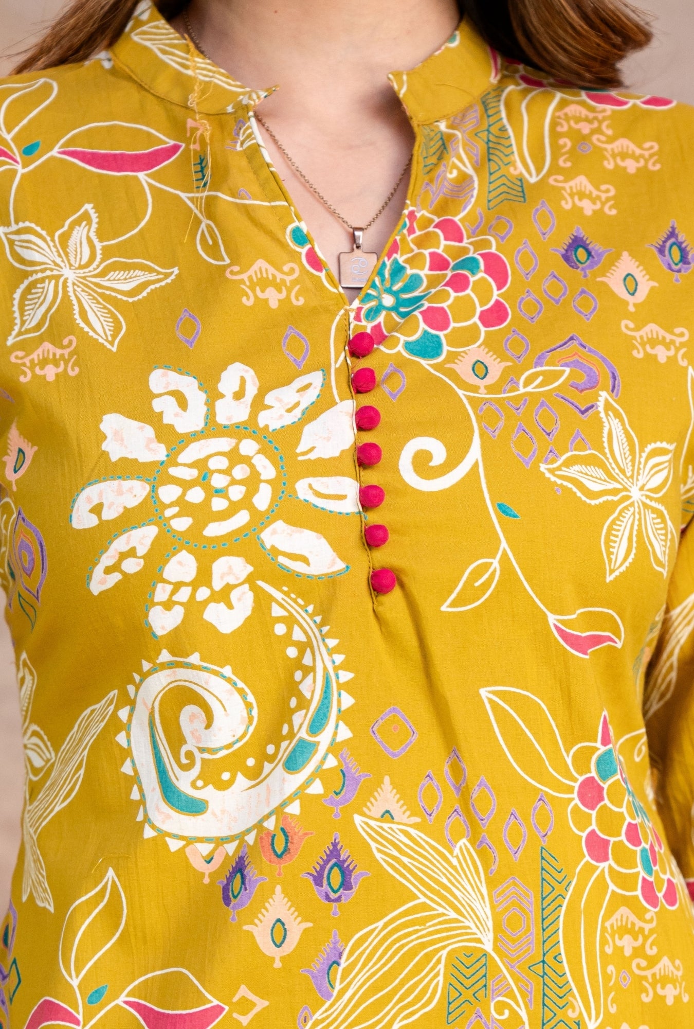 Folk Legends Mustard Printed Cotton Co-ords Set