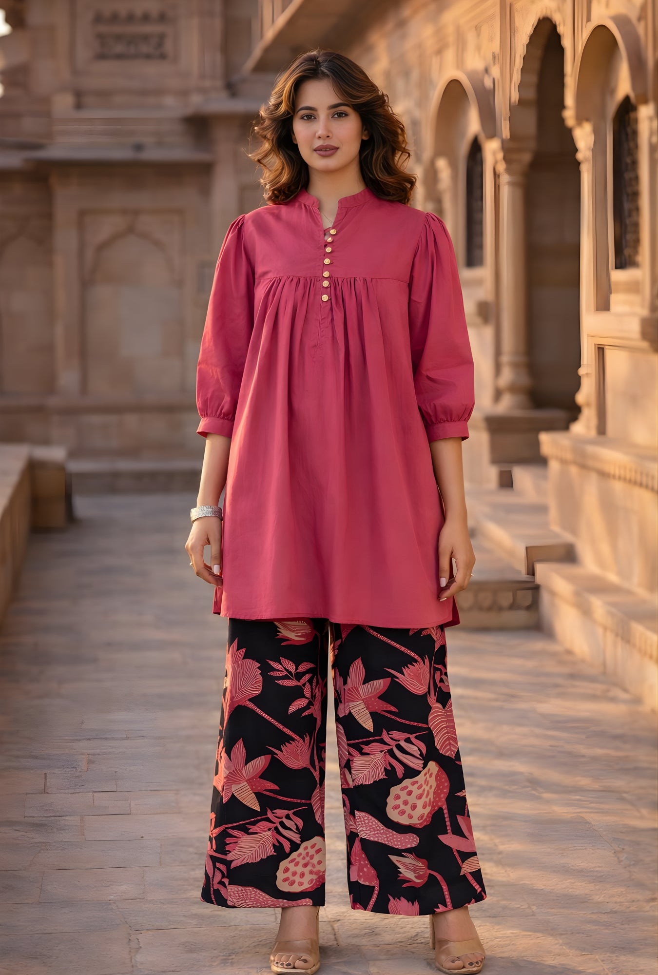 Sunshine Bloom Dusty Rose Co-Ord Set