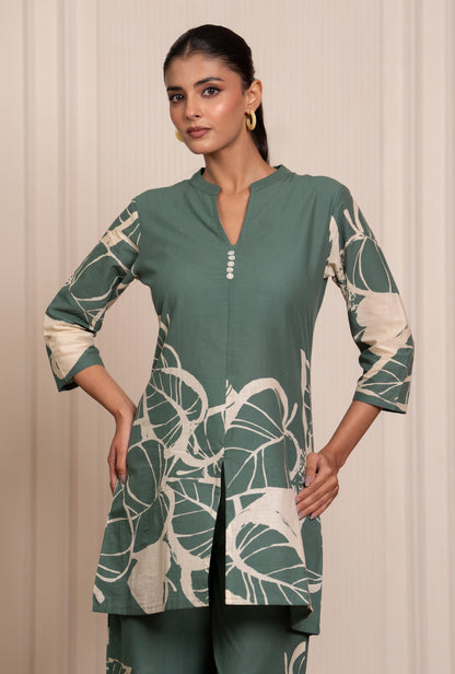 Mild Match Olive Printed Cotton Co-ords Set