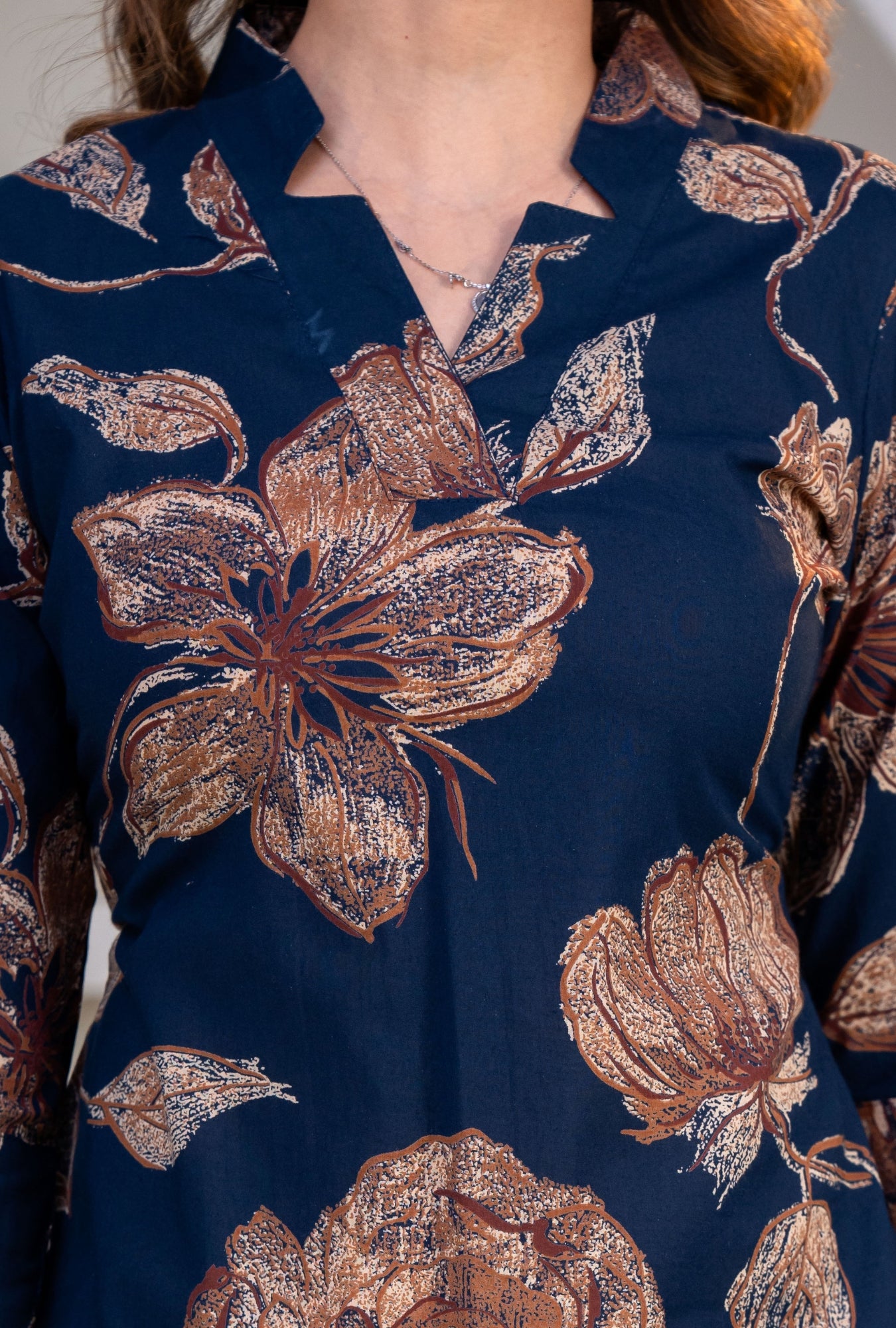 Botanic Muse Navy Printed Cotton Co-ords Set