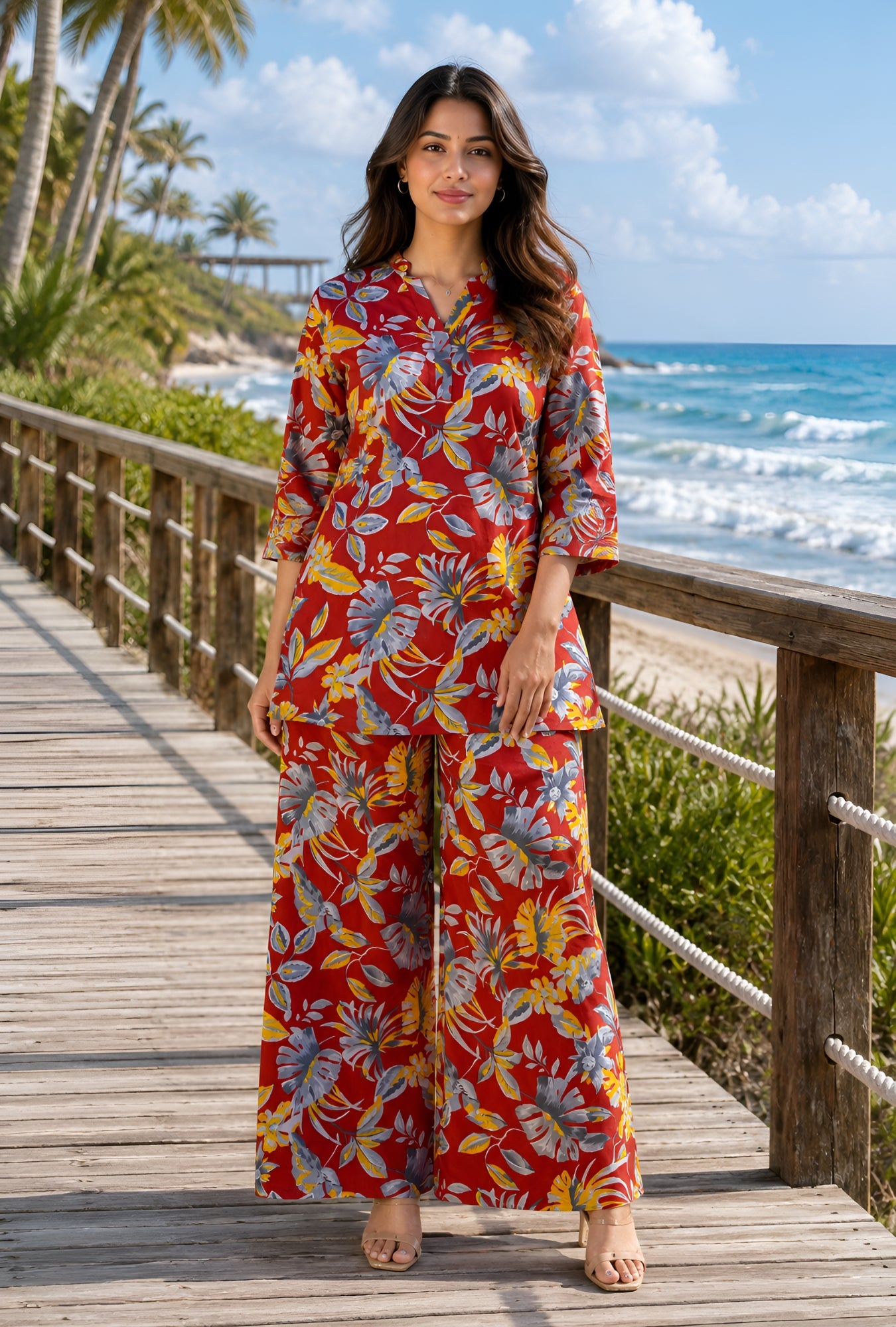 Meadow Breeze Rust Cotton Co-ords Set