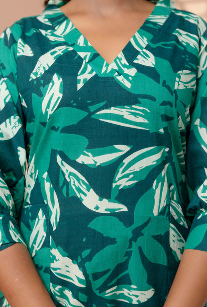 Tropical Green Cotton Co-ords Set