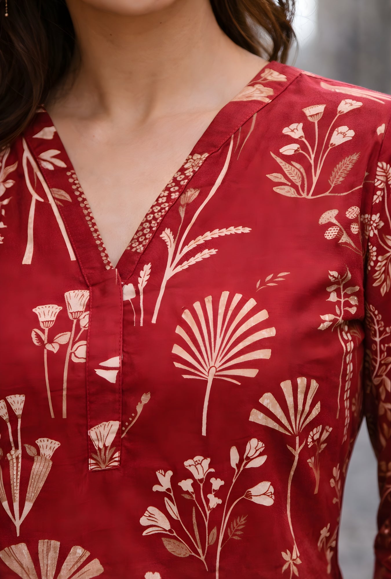 Royal Crimson Red Cotton Co-ord Set