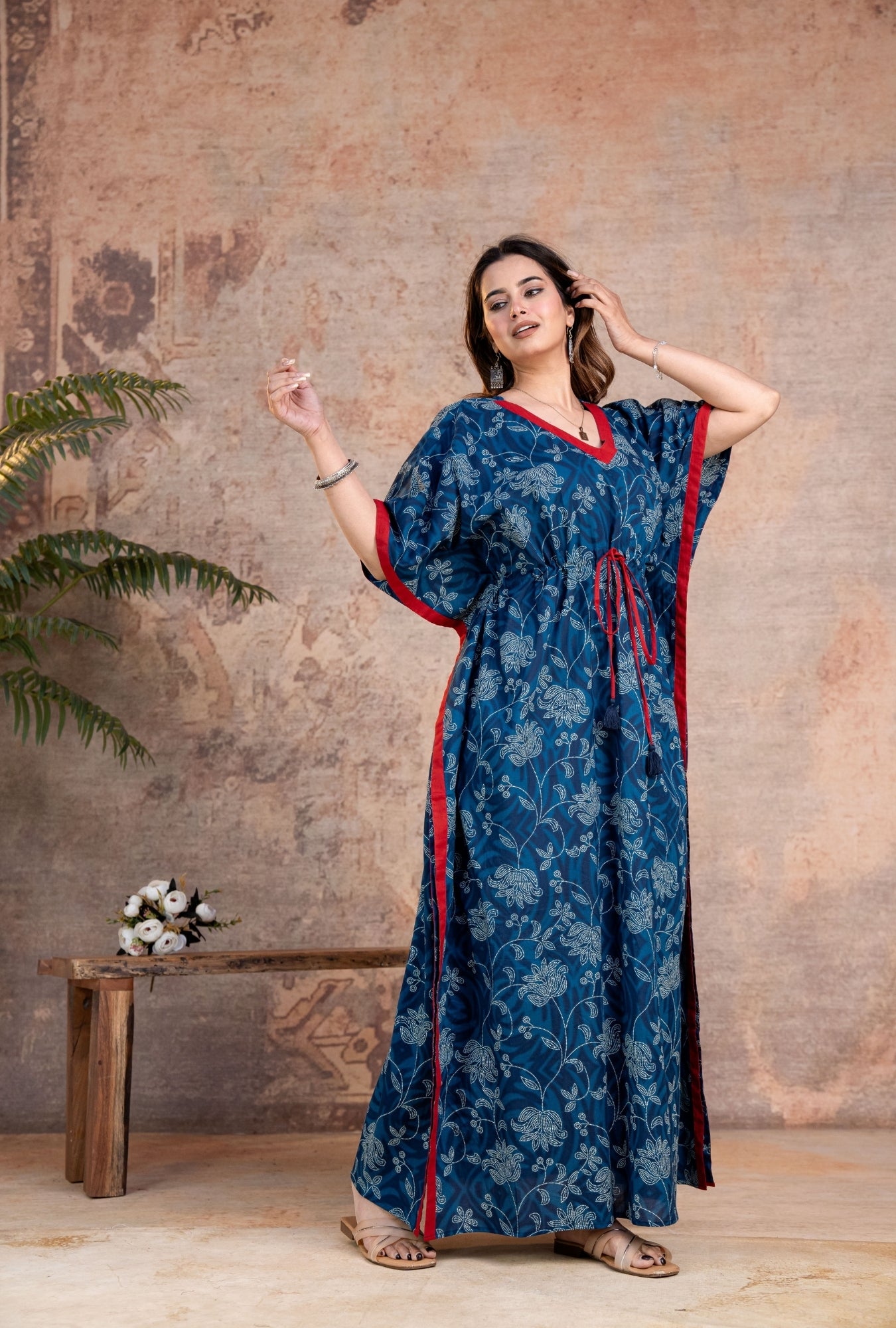Imperial Blue Loungewear Cotton Kaftan