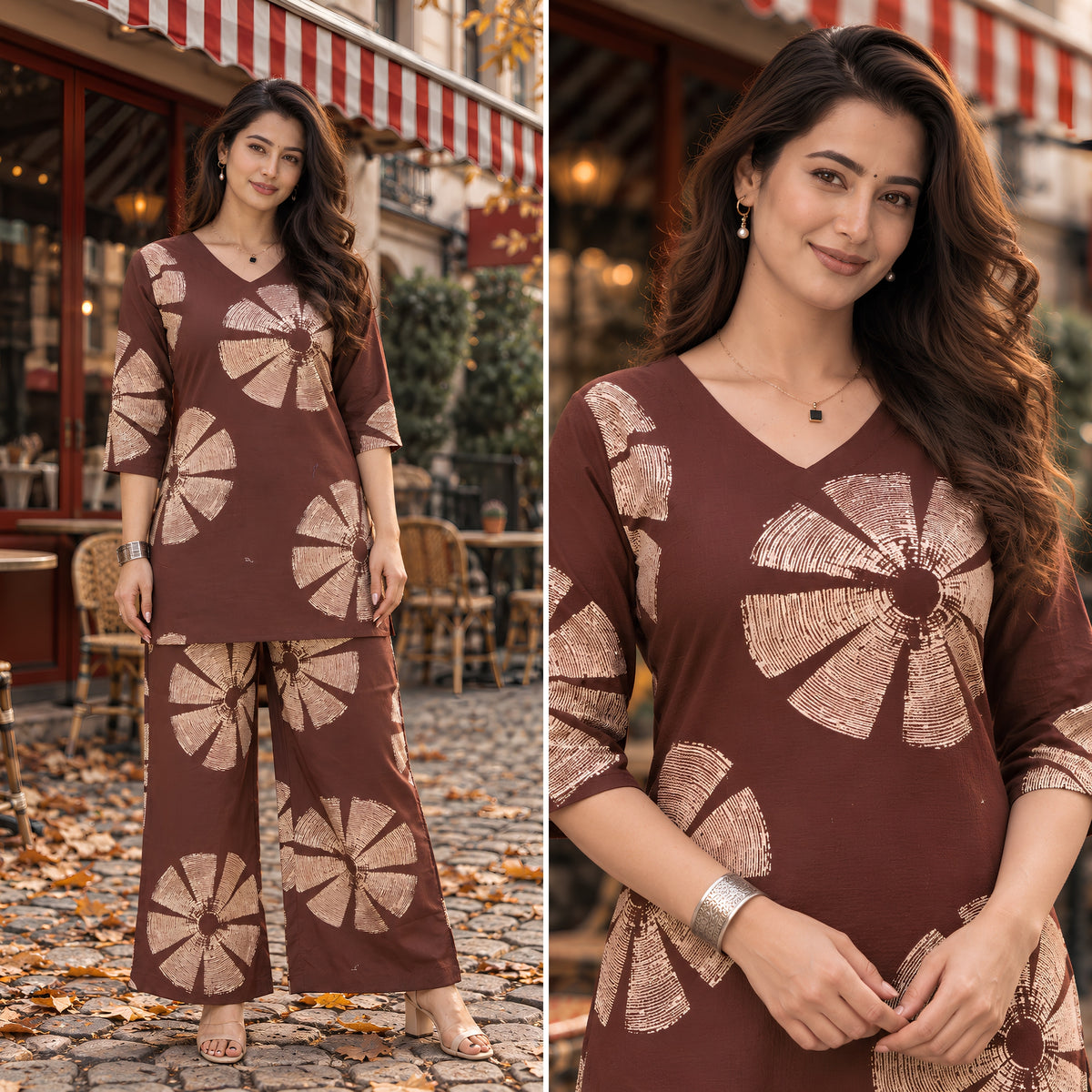 Cocoa Heritage Coco Printed Cotton Co-ords Set