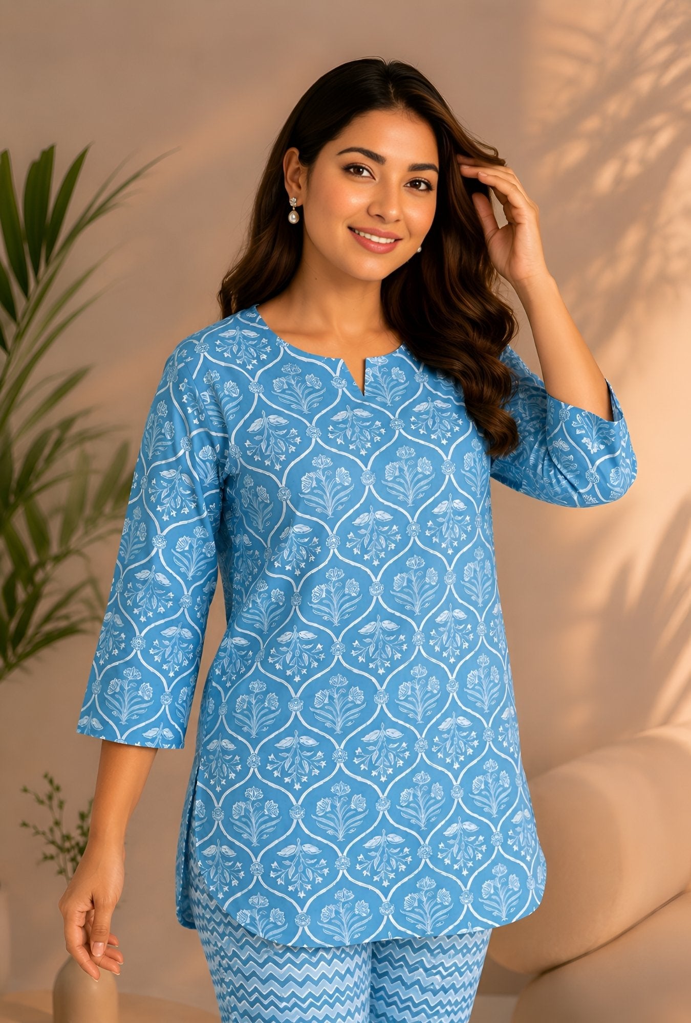 Flora Nook Grey Cotton Loungewear set
