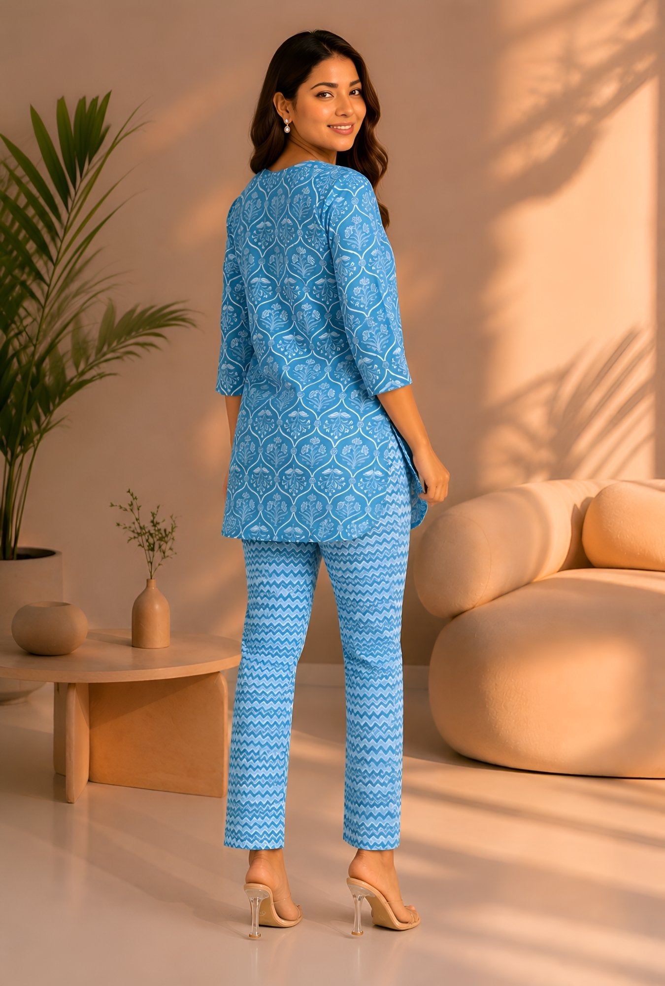 Flora Nook Grey Cotton Loungewear set