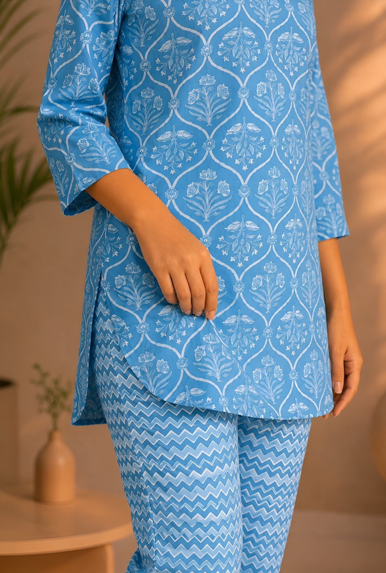 Flora Nook Grey Cotton Loungewear set