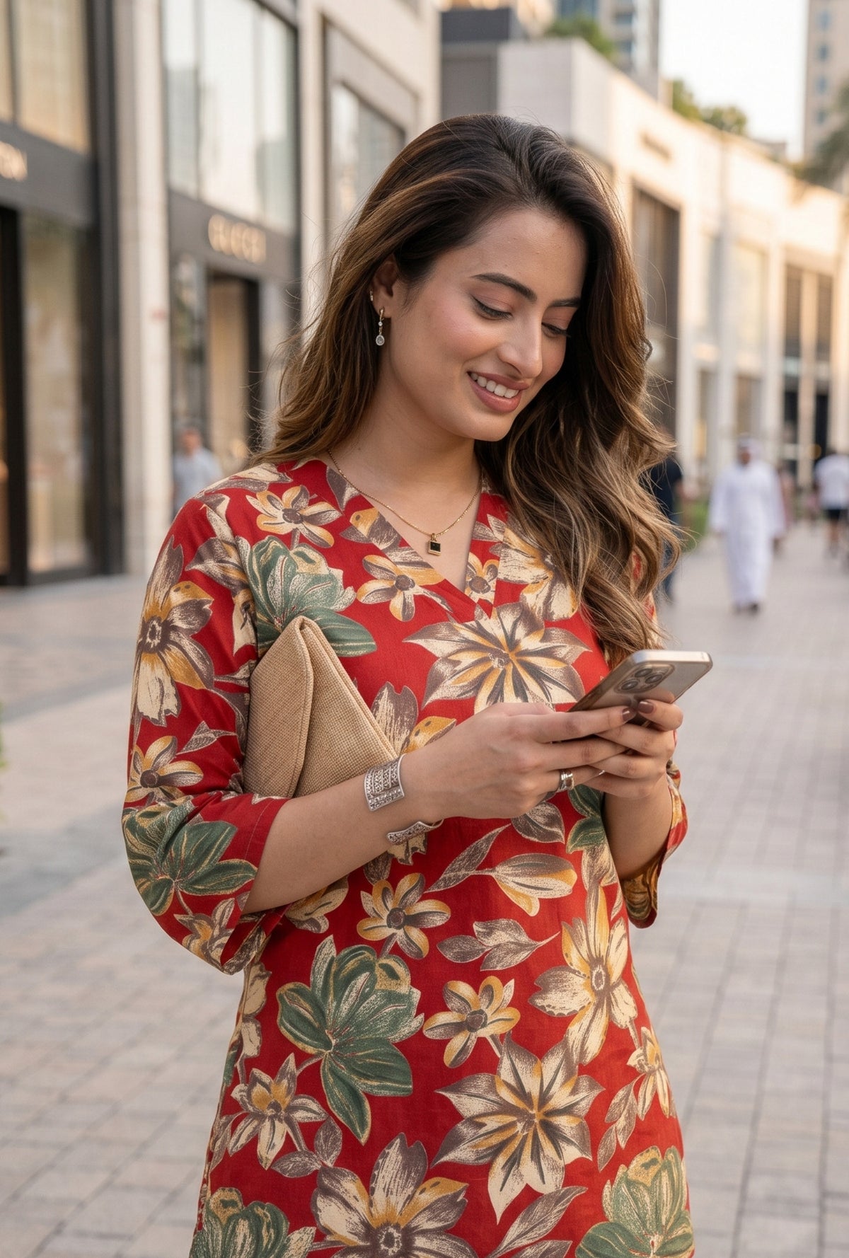 Lapis Flora Red Printed Cotton Co-ords Set