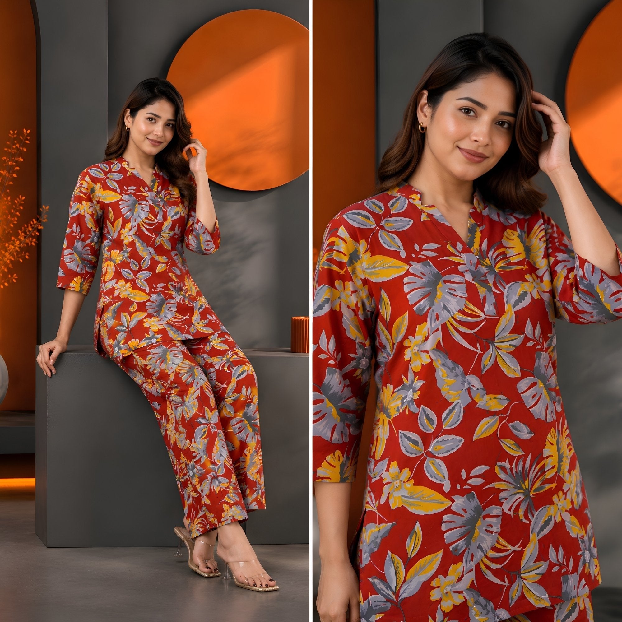 Meadow Breeze Rust Cotton Co-ords Set