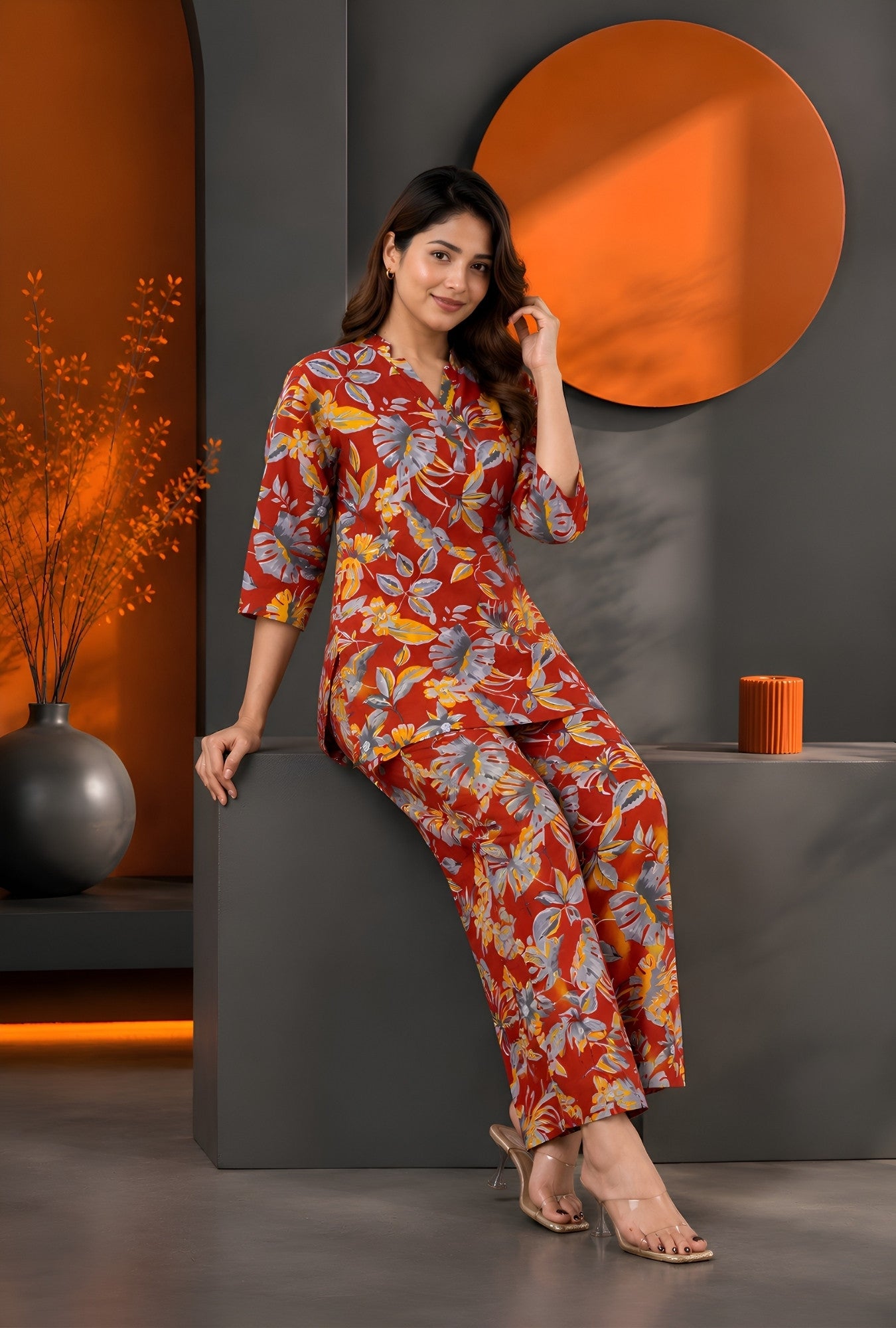 Meadow Breeze Rust Cotton Co-ords Set