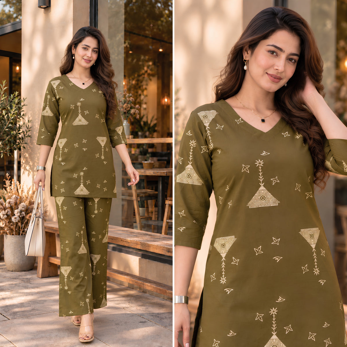 Nomad Mehndi Printed Cotton Co-ords Set