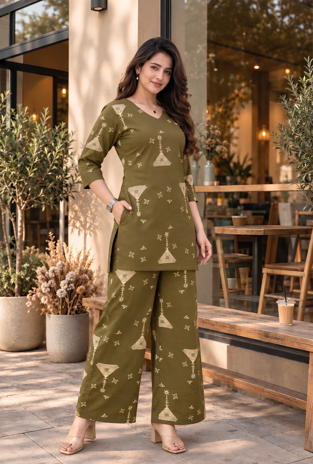 Nomad Mehndi Printed Cotton Co-ords Set