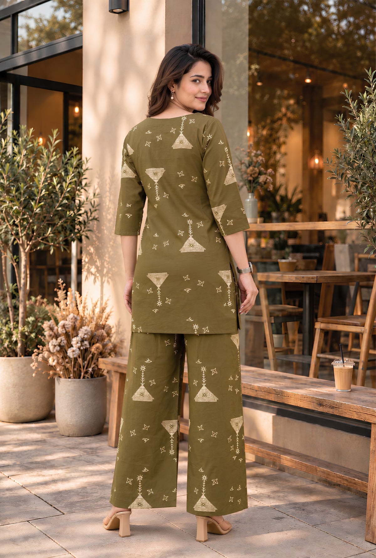 Nomad Mehndi Printed Cotton Co-ords Set