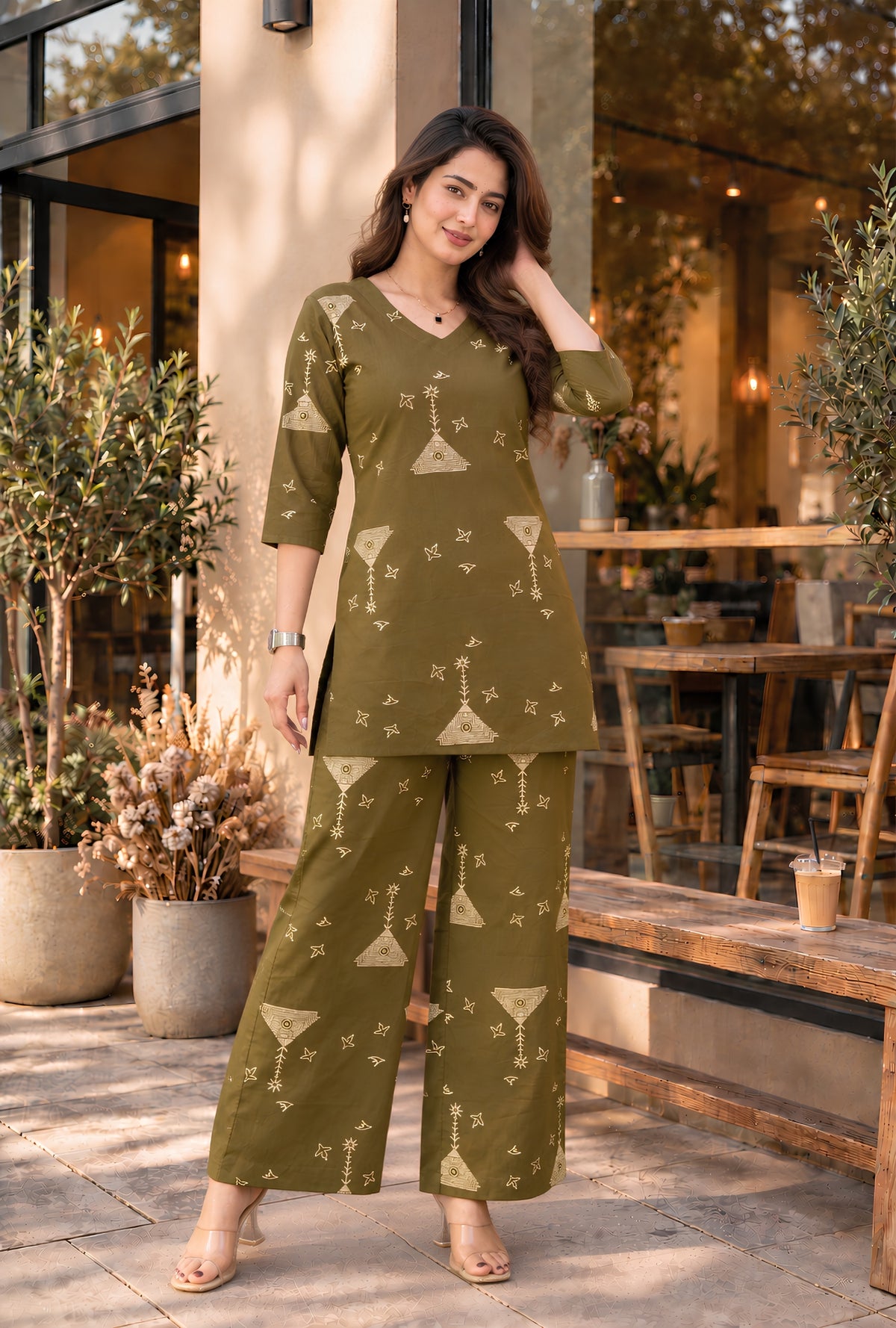 Nomad Mehndi Printed Cotton Co-ords Set