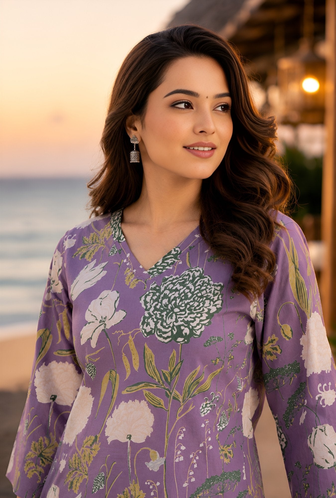 Floral Whisper Lavender Cotton Co-ords Set