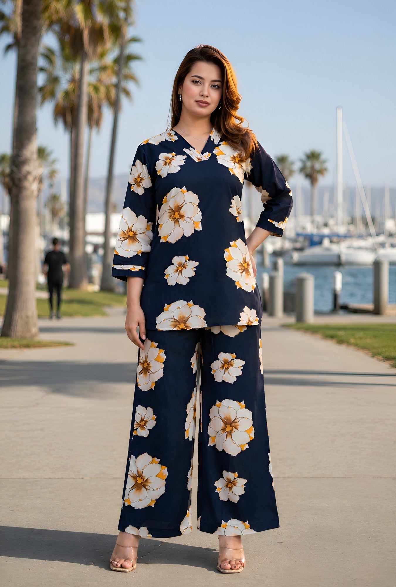 Bloom Muse Navy Cotton Co-ord Set