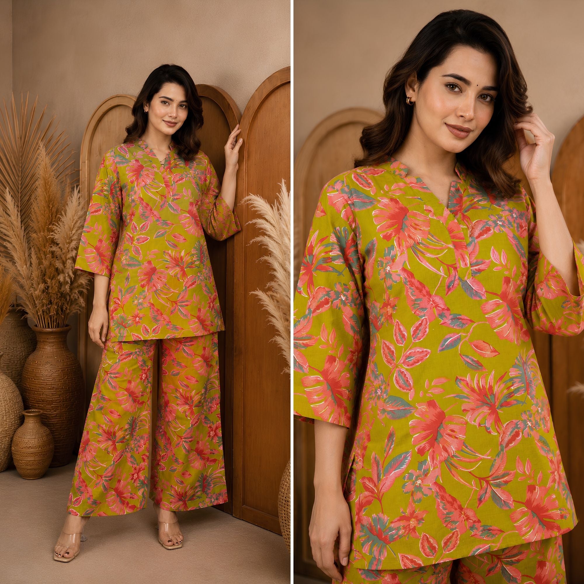 Meadow Breeze Lime Green Cotton Co-ords Set
