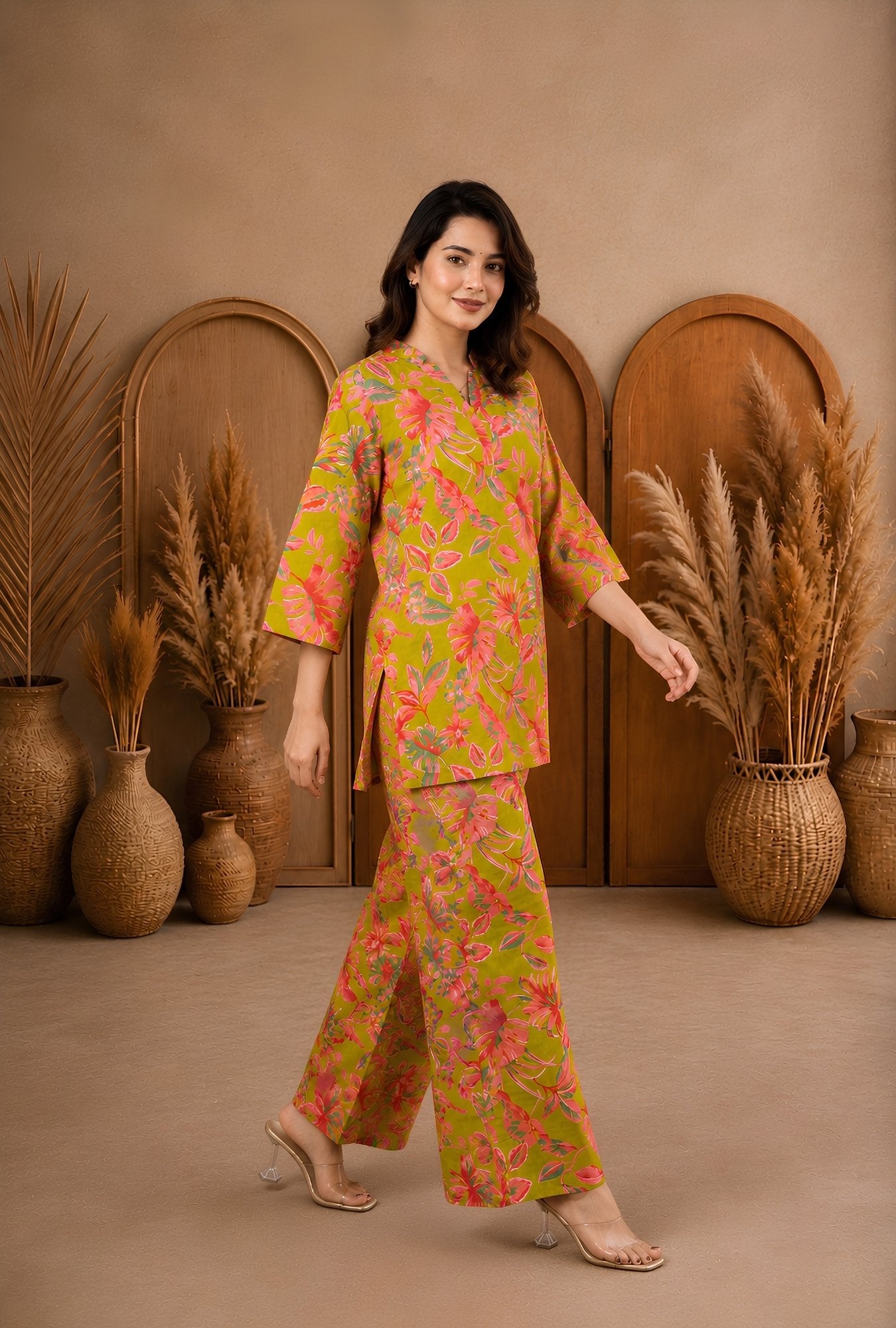 Meadow Breeze Lime Green Cotton Co-ords Set