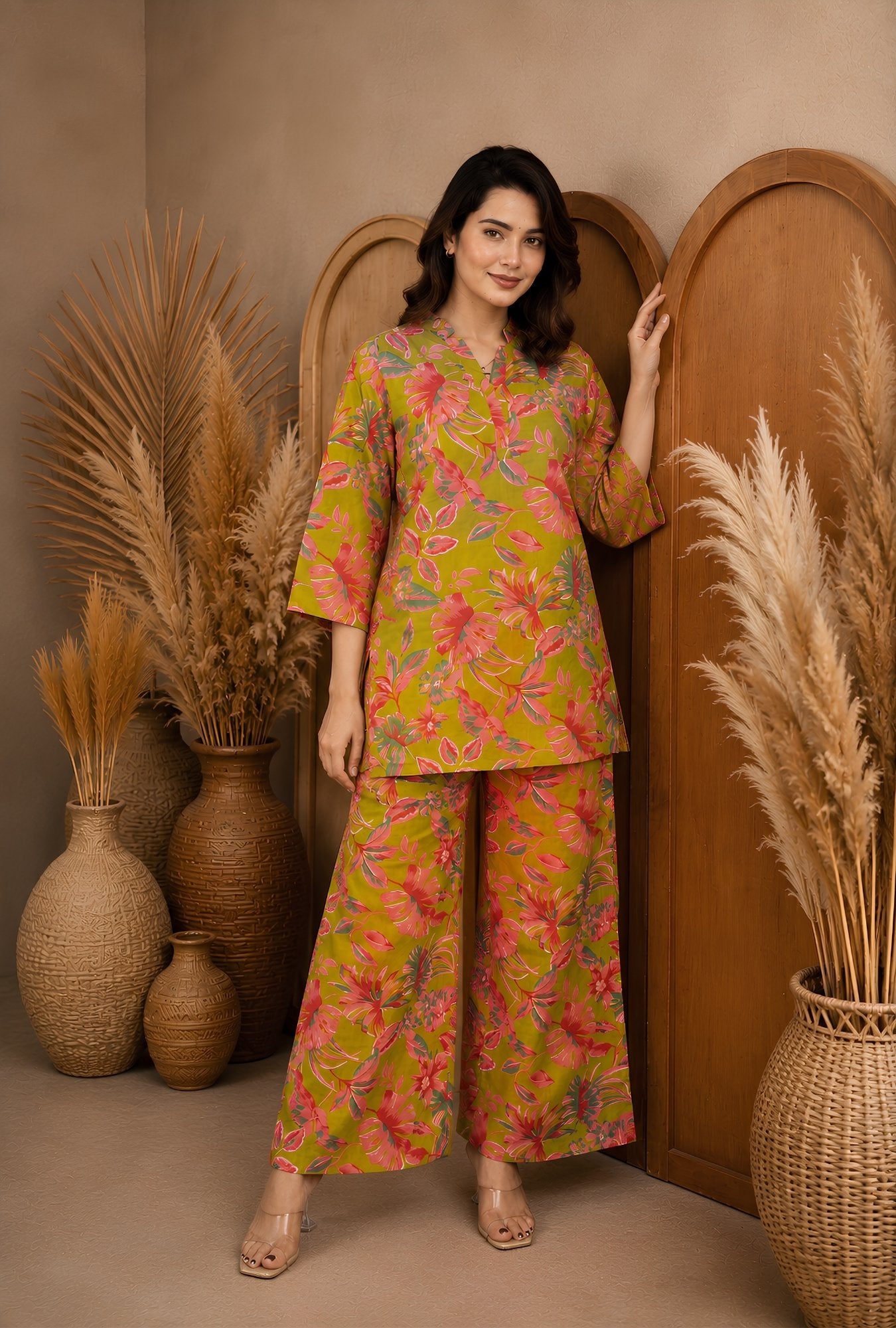 Meadow Breeze Lime Green Cotton Co-ords Set