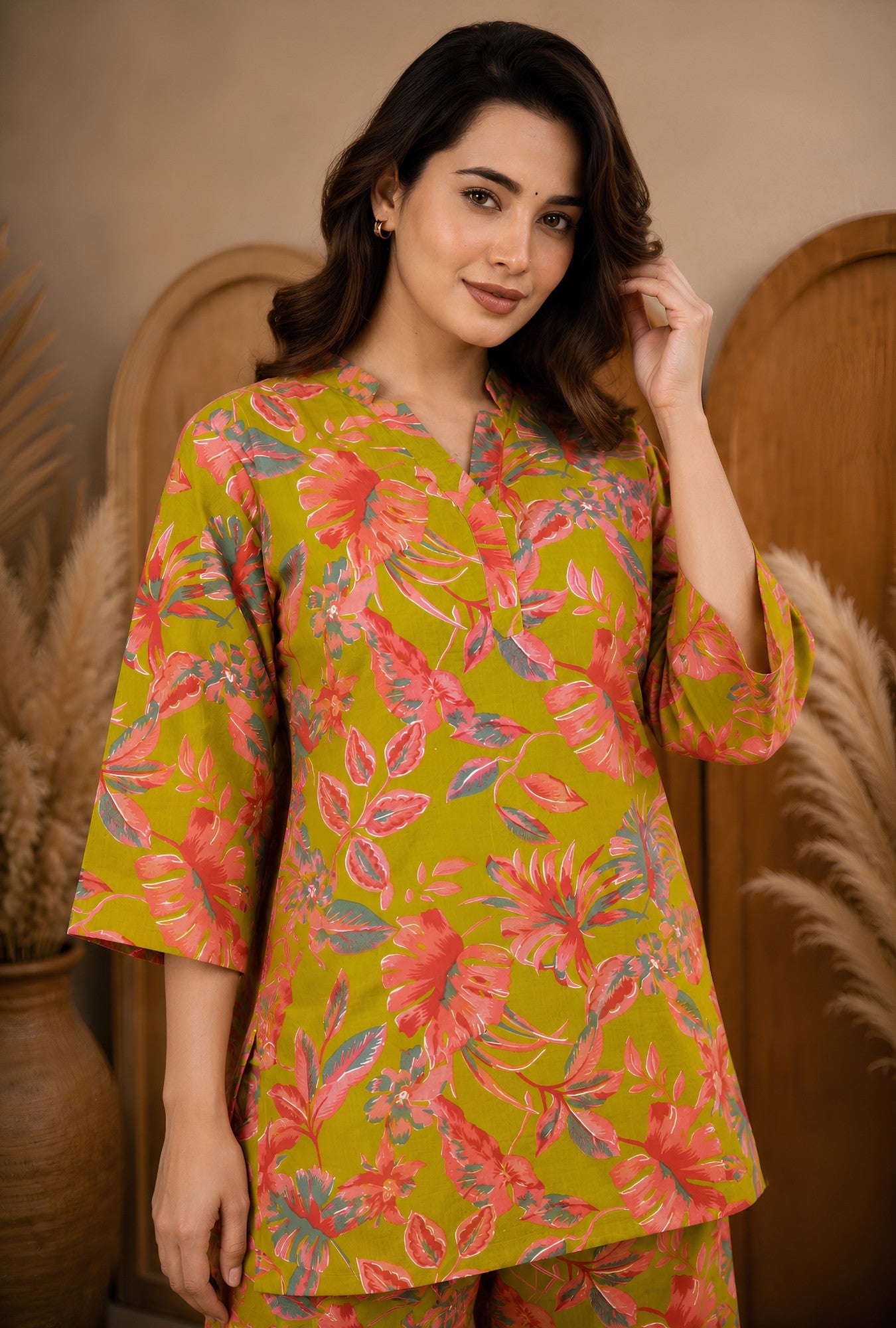 Meadow Breeze Lime Green Cotton Co-ords Set
