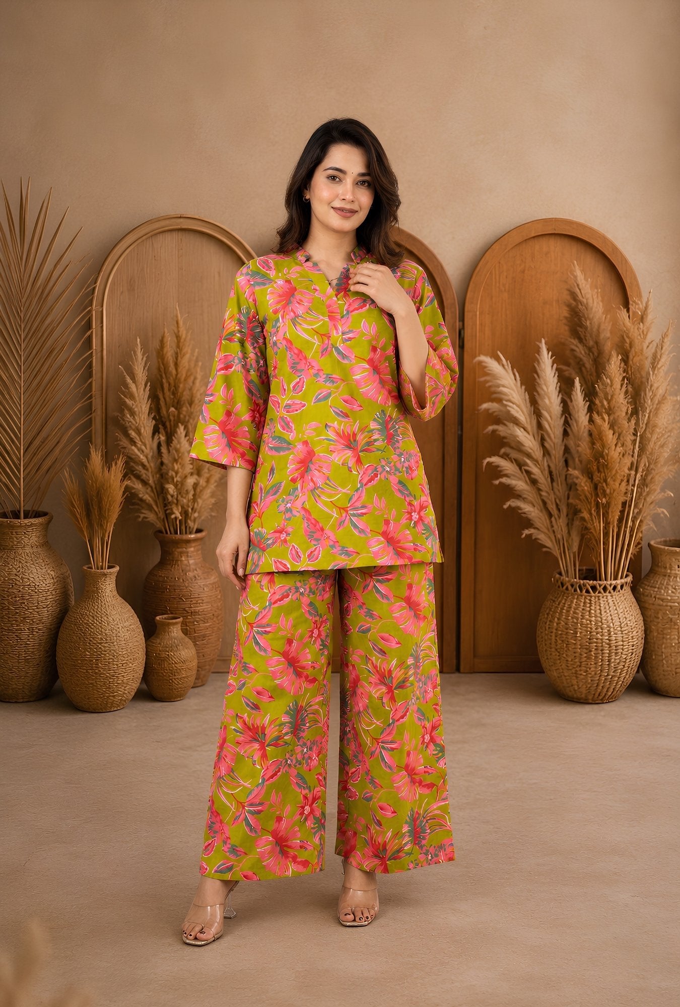 Meadow Breeze Lime Green Cotton Co-ords Set